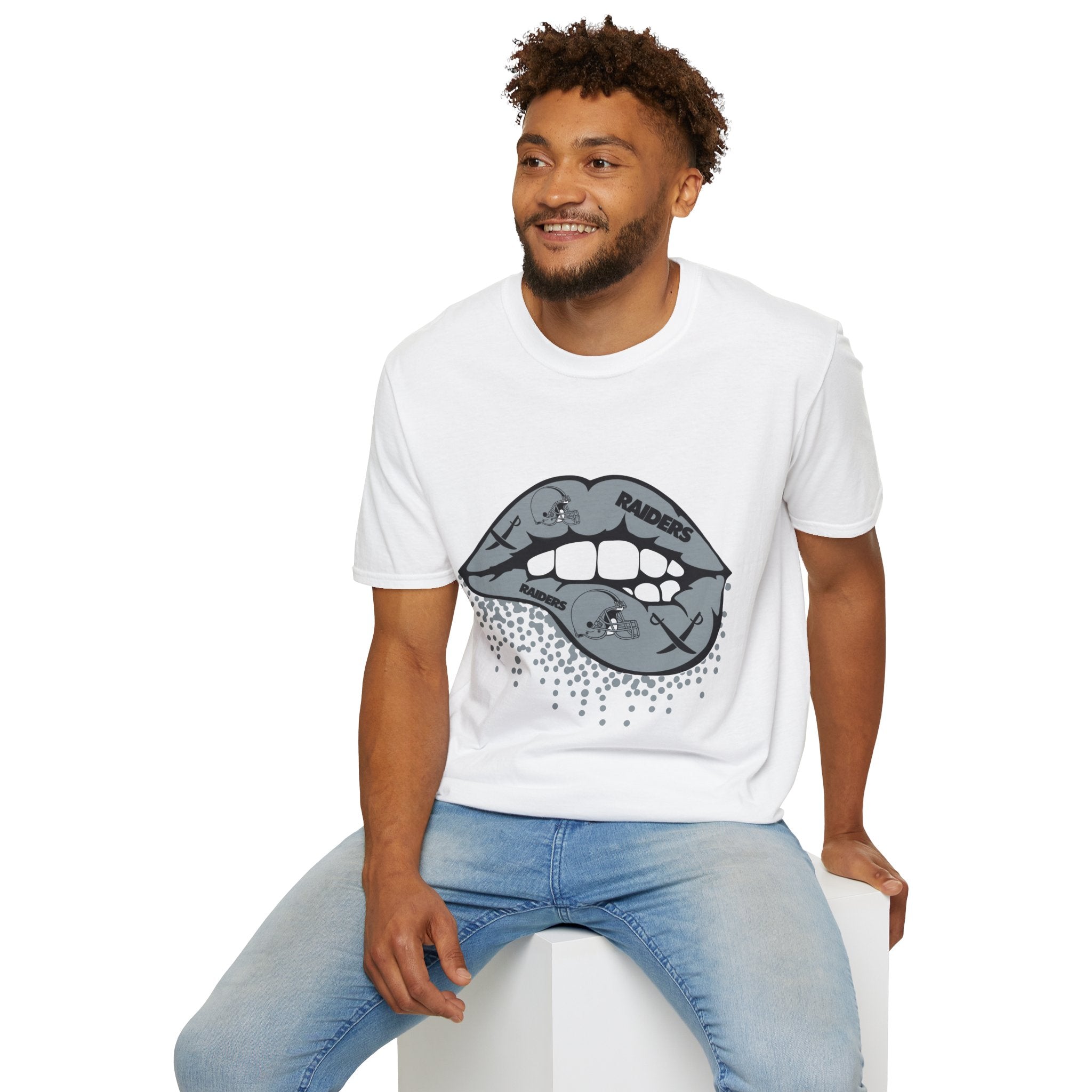 Lip Bite Raiders Unisex T-Shirt -Vintage Inspired Tee, Classic Shirt, Football Fan Shirt, Team Sports Top, Soft Cotton Jersey