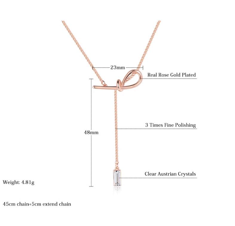 Bowknot Austrian Crystal Necklace for Women