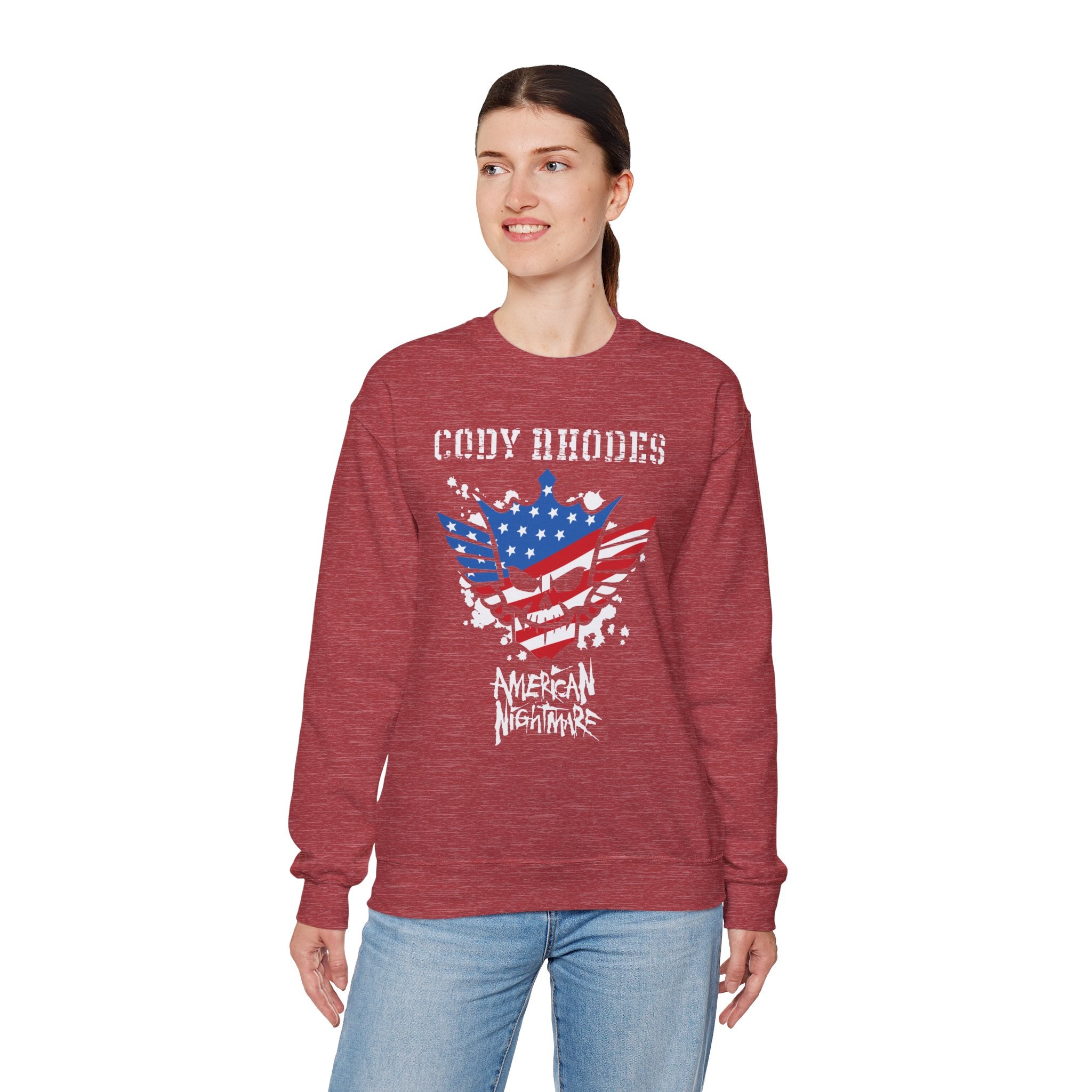 Cody Rhodes American Nightmare, Wrestling Fan Unisex Sweatshirt - Gift for Him or Her, Casual Outwear, Graphic Design, Heavy Blend Sweatshirt