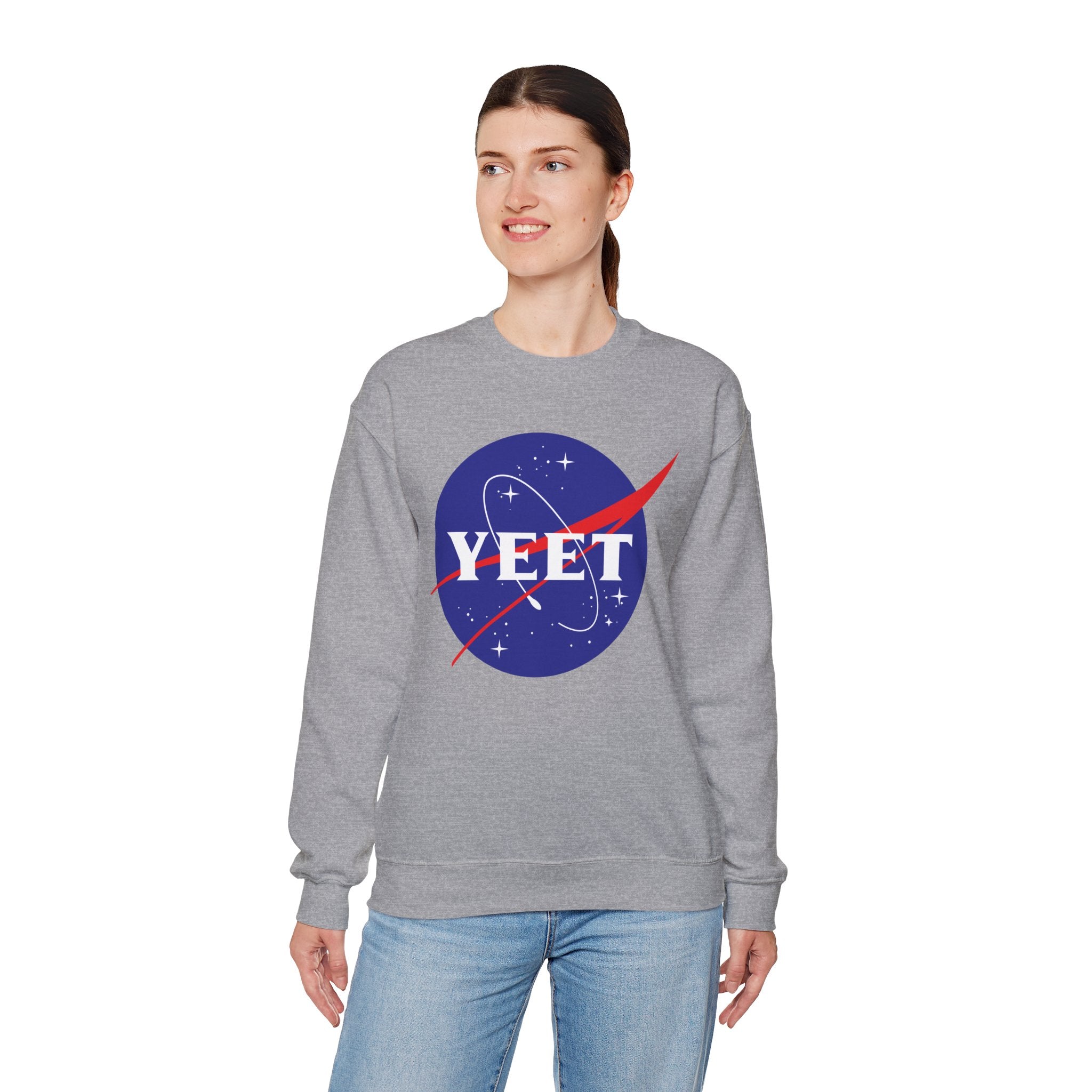 Yeet Nasa Sweatshirt Design, Sports Sweatshirt, Wrestling Fan Unisex Sweatshirt - Gift for Him or Her, Casual Outwear, Heavy Blend Crewneck Sweatshirt