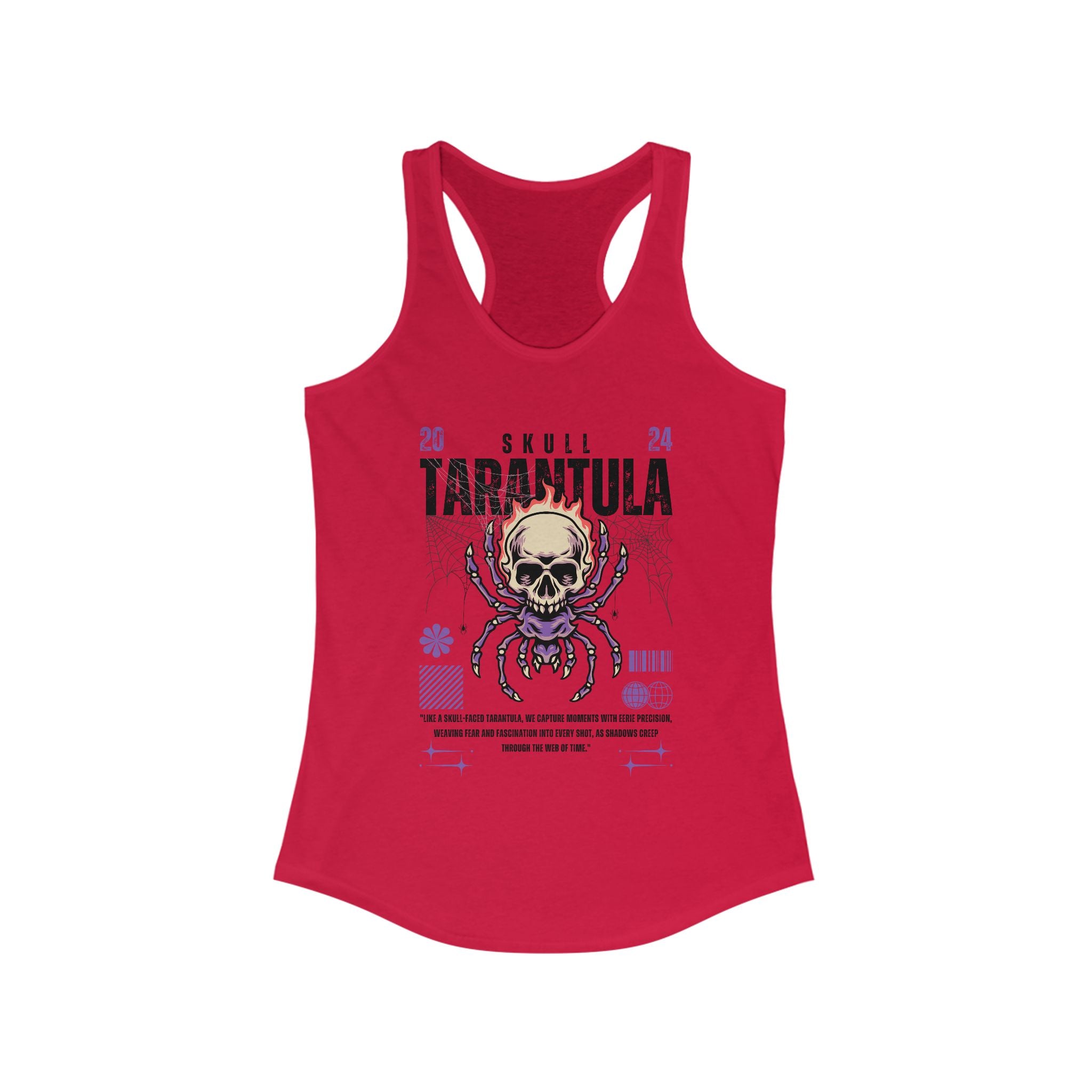 Workout Tank Tops for Women - Gym Exercise Athletic - Yoga Tops Racerback Sports Shirts - Tarantula - Shirt Print