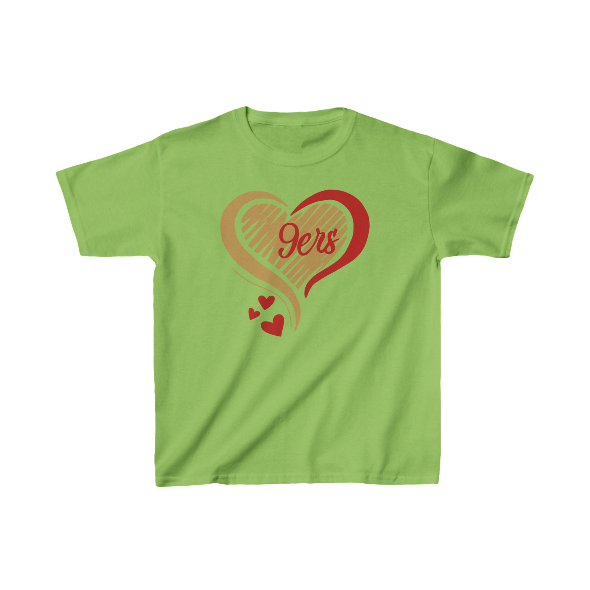 Cute Heart Red Gold SF Shirt, Youth Football Team Top, Boys Girls Sports Tee, San Francisco Tee, Gift Shirt, Unisex Shirt