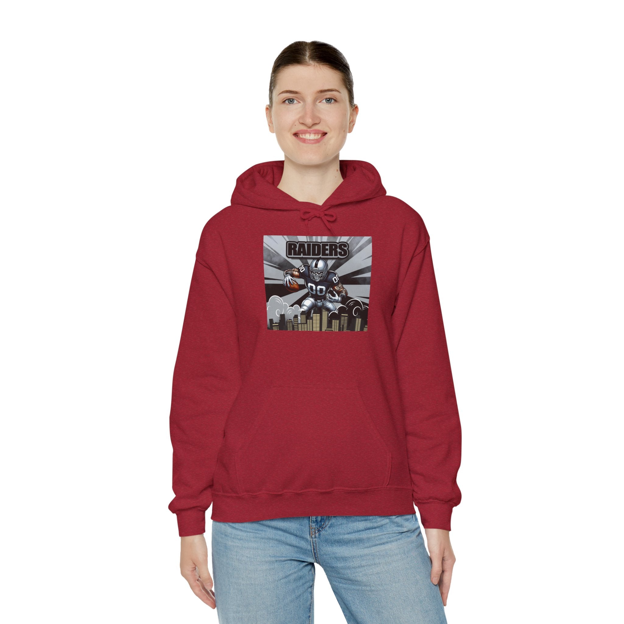 City Warrior Raiders Hoodie, Skyline Power Edition, Touchdown Raiders Hoodie, Unisex Hoodies, Raiders Football Fan Hoodie