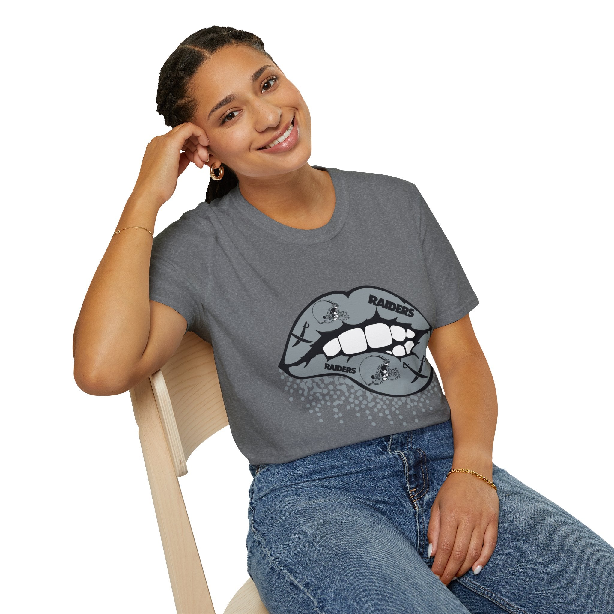 Lip Bite Raiders Unisex T-Shirt -Vintage Inspired Tee, Classic Shirt, Football Fan Shirt, Team Sports Top, Soft Cotton Jersey
