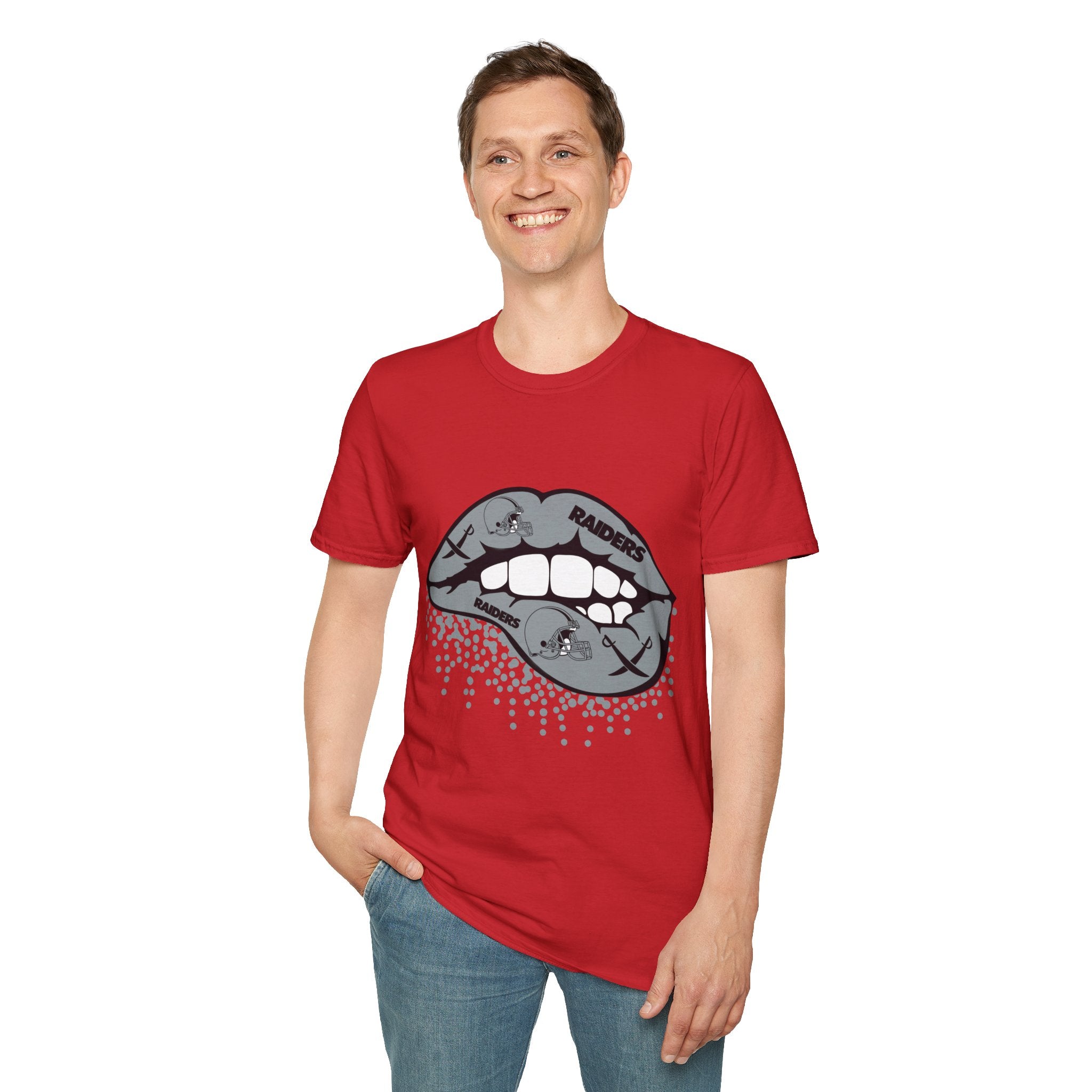Lip Bite Raiders Unisex T-Shirt -Vintage Inspired Tee, Classic Shirt, Football Fan Shirt, Team Sports Top, Soft Cotton Jersey