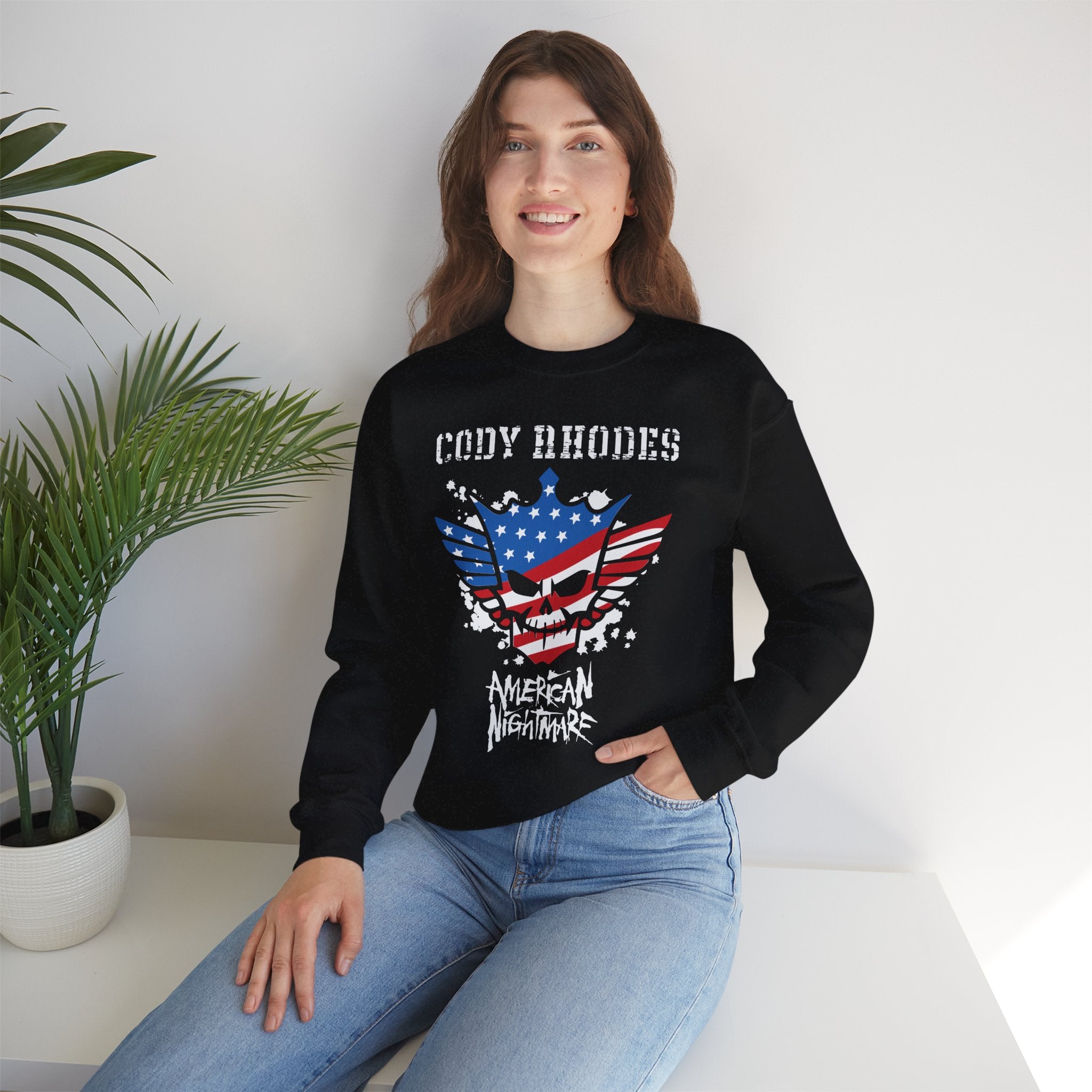 Cody Rhodes American Nightmare, Wrestling Fan Unisex Sweatshirt - Gift for Him or Her, Casual Outwear, Graphic Design, Heavy Blend Sweatshirt