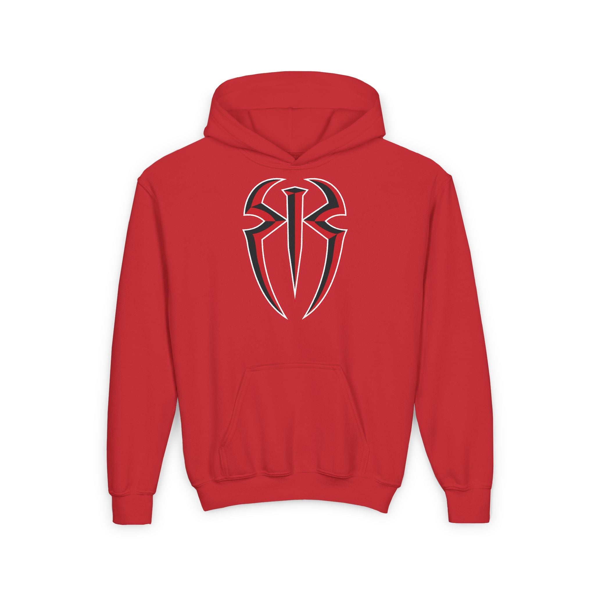 Roman Reigns Black Red Shirt Design, Sports Fan Kids Hoodies - Youth Heavy Blend Hooded Sweatshirt, Unisex, Gift for Her-Him, Casual Outwear