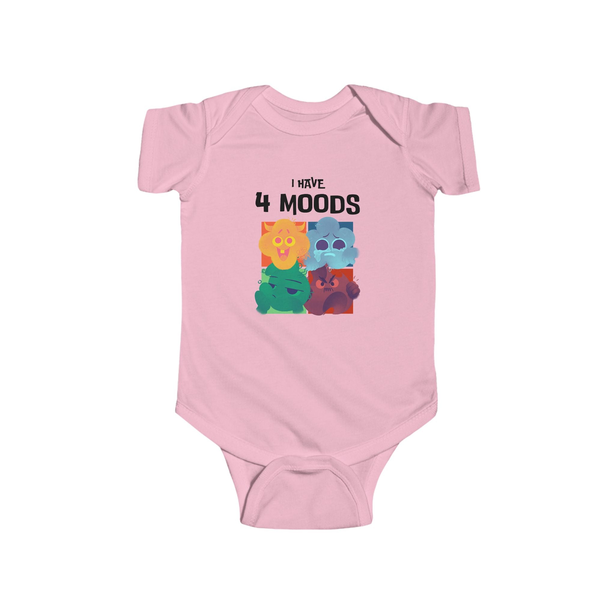 "I Have 4 Moods" Funny Infant Bodysuit, Cute Designs, Gift for Baby, Comfortable, Baby Shower Gift, Newborn Outfit, Baby Clothing