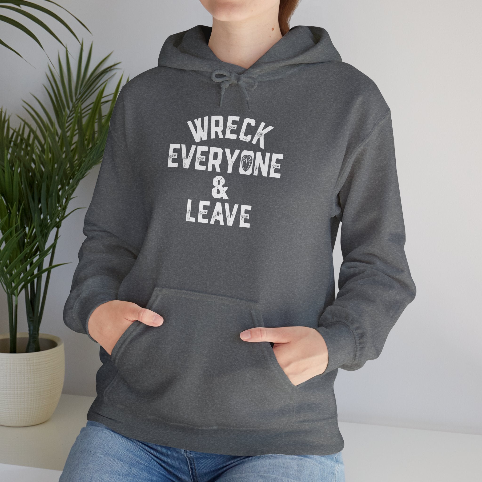 Wreck Everyone and Leave Royal Reigns Hoodies, Pro Wrestling Apparel, Heavy Blend Hoodie, Sports Fan Gift, Graphic Pullover