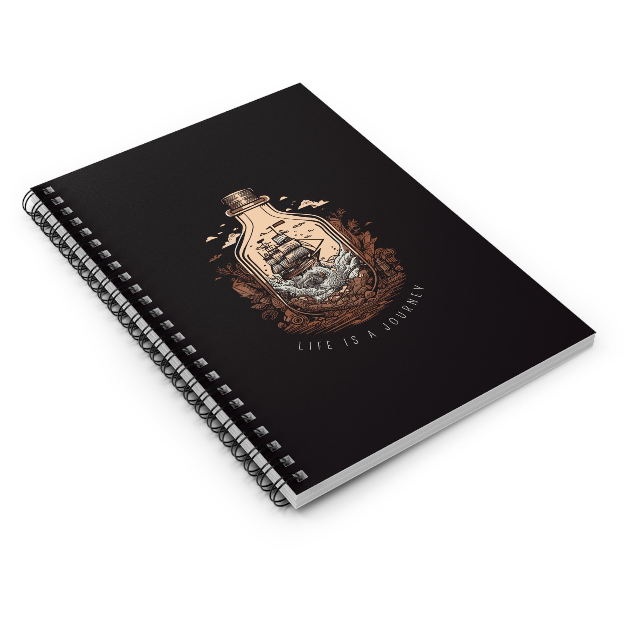 Brown and Beige Modern Adventure Notebook, Spiral Notebook - Ruled Line, Notebook, Office Supplies, School Supplies