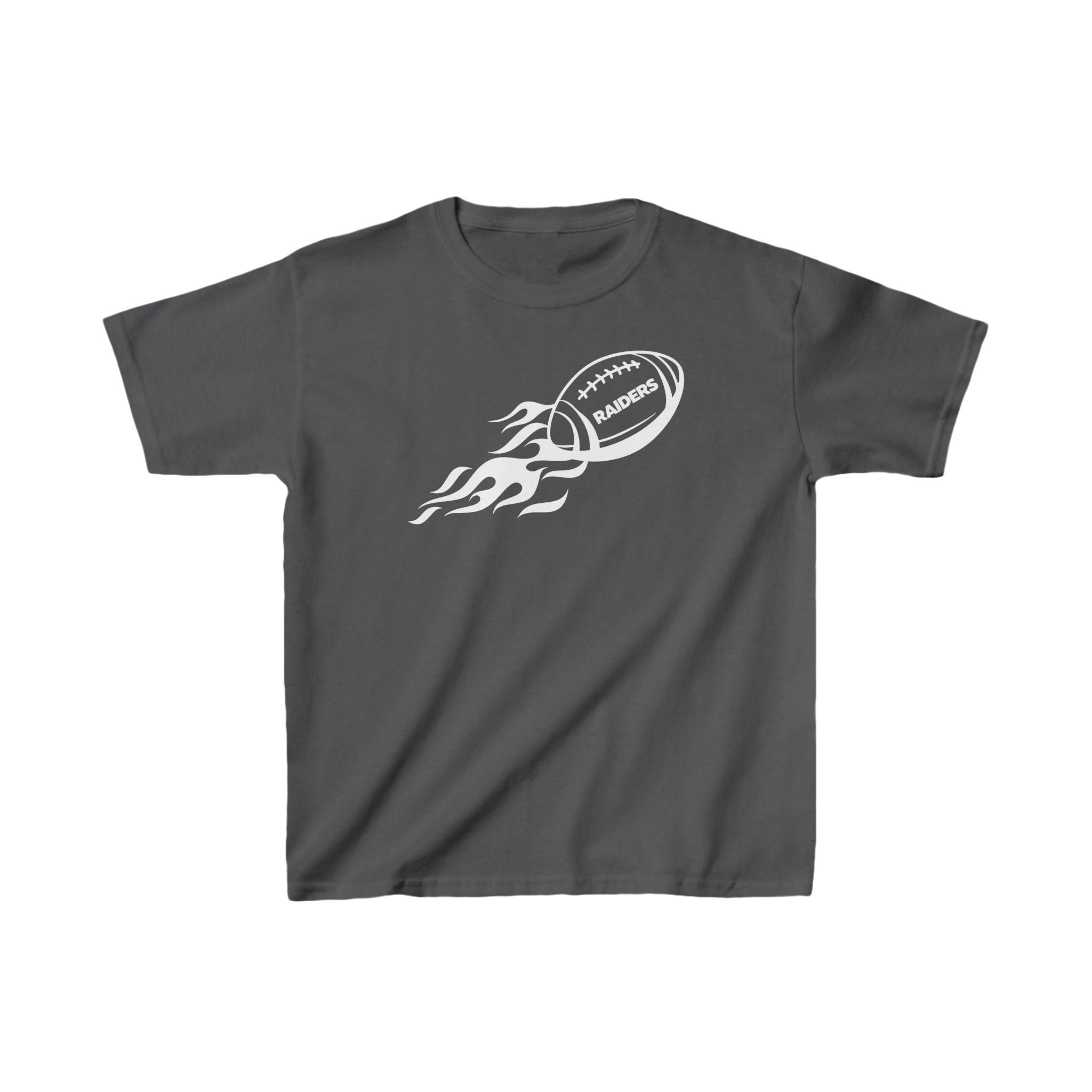 White Football on Flame Raiders Shirt for Kids, Gift Fan Sports Shirt, Children Shirt Clothing, Youth Team Game Day Shirt