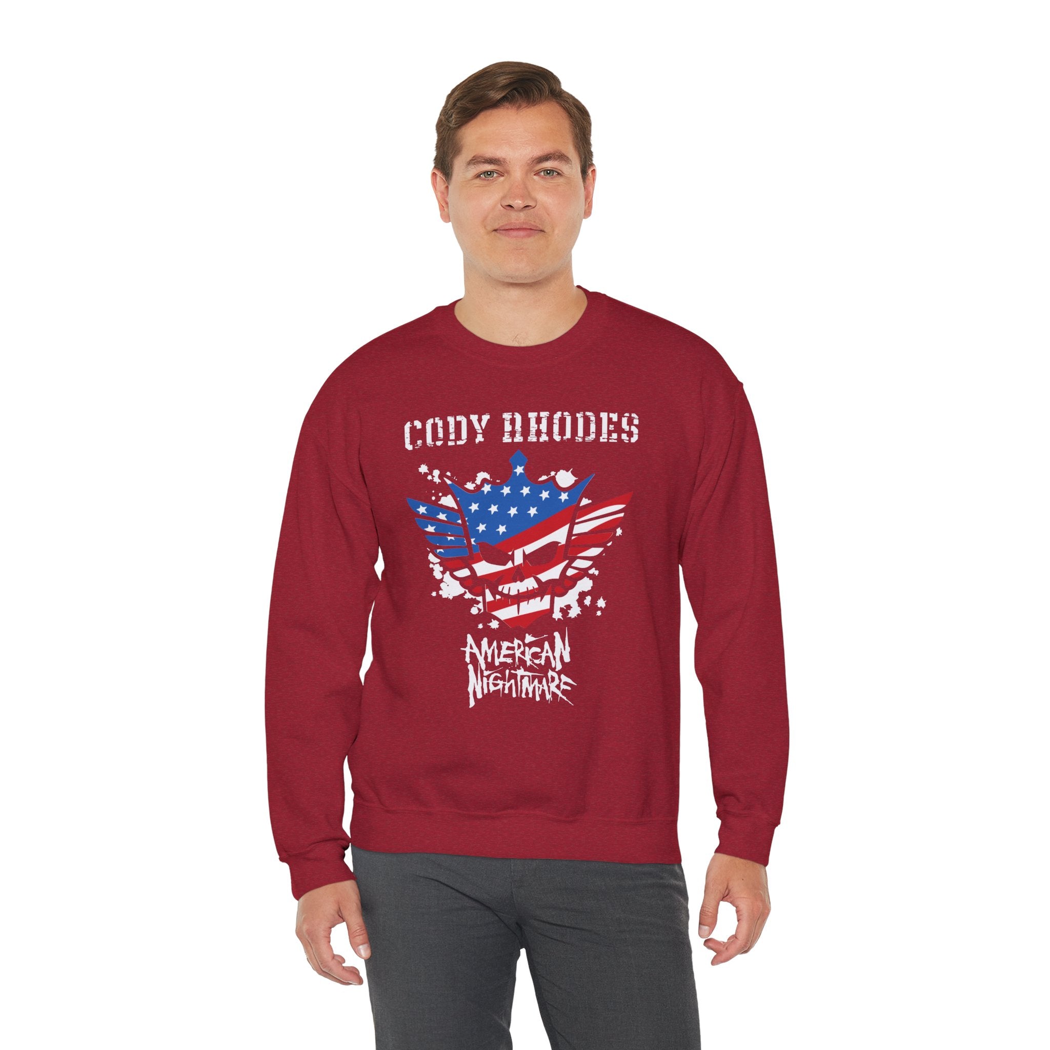 Cody Rhodes American Nightmare, Wrestling Fan Unisex Sweatshirt - Gift for Him or Her, Casual Outwear, Graphic Design, Heavy Blend Sweatshirt