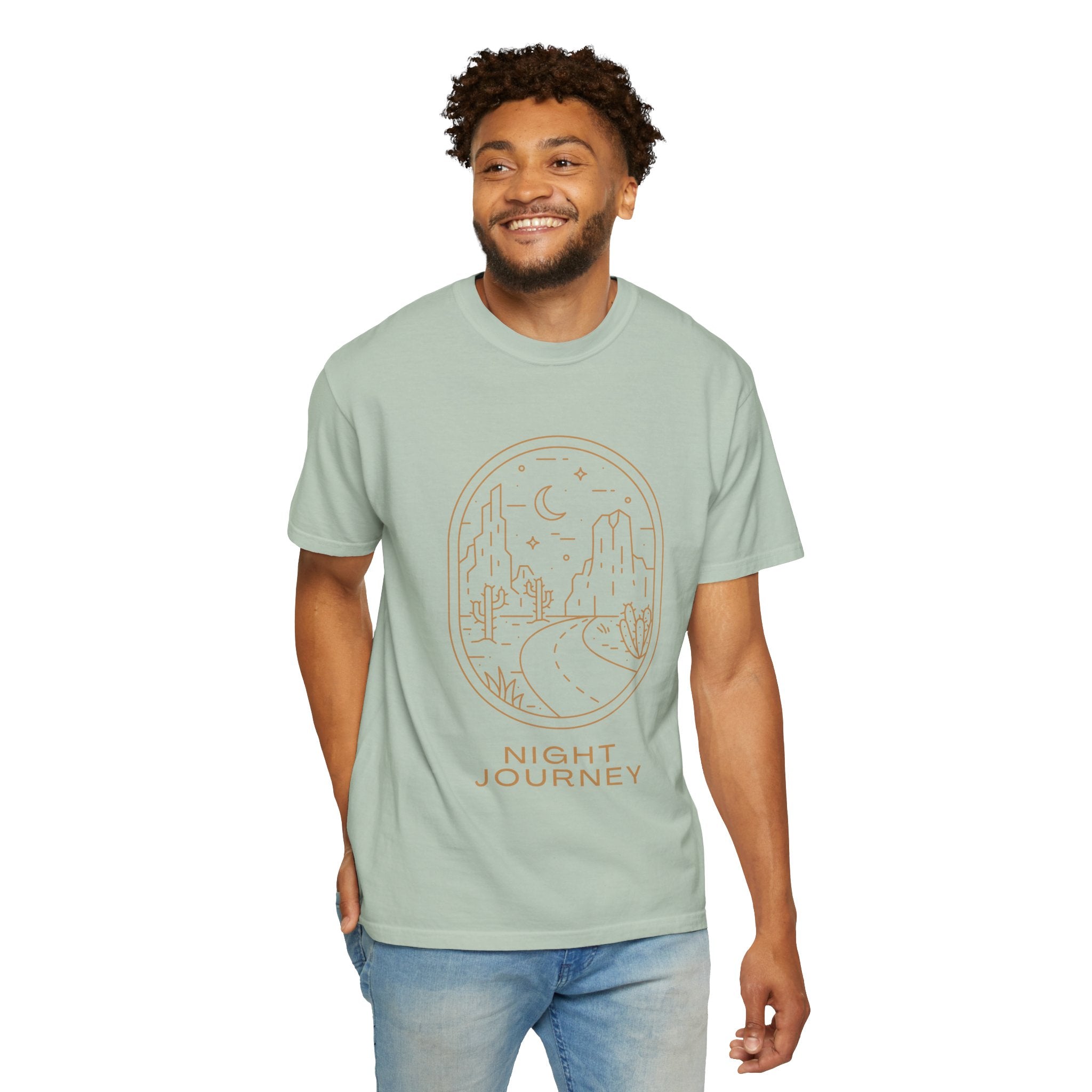 Night Journey, Graphic Design Unisex T-shirt, Casual Cotton Outwear, Gift for Him- Gift for Her, Stylish Tee, Cool Shirt, Trendy Apparel, Comfortable Top,
