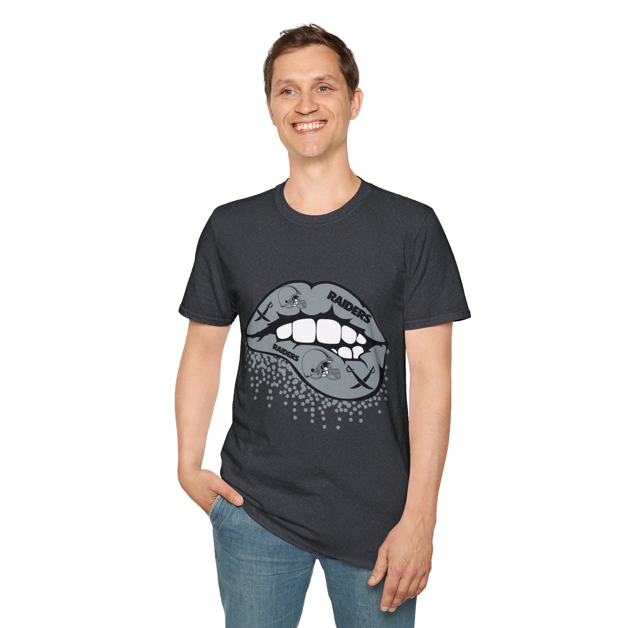 Lip Bite Raiders Unisex T-Shirt -Vintage Inspired Tee, Classic Shirt, Football Fan Shirt, Team Sports Top, Soft Cotton Jersey