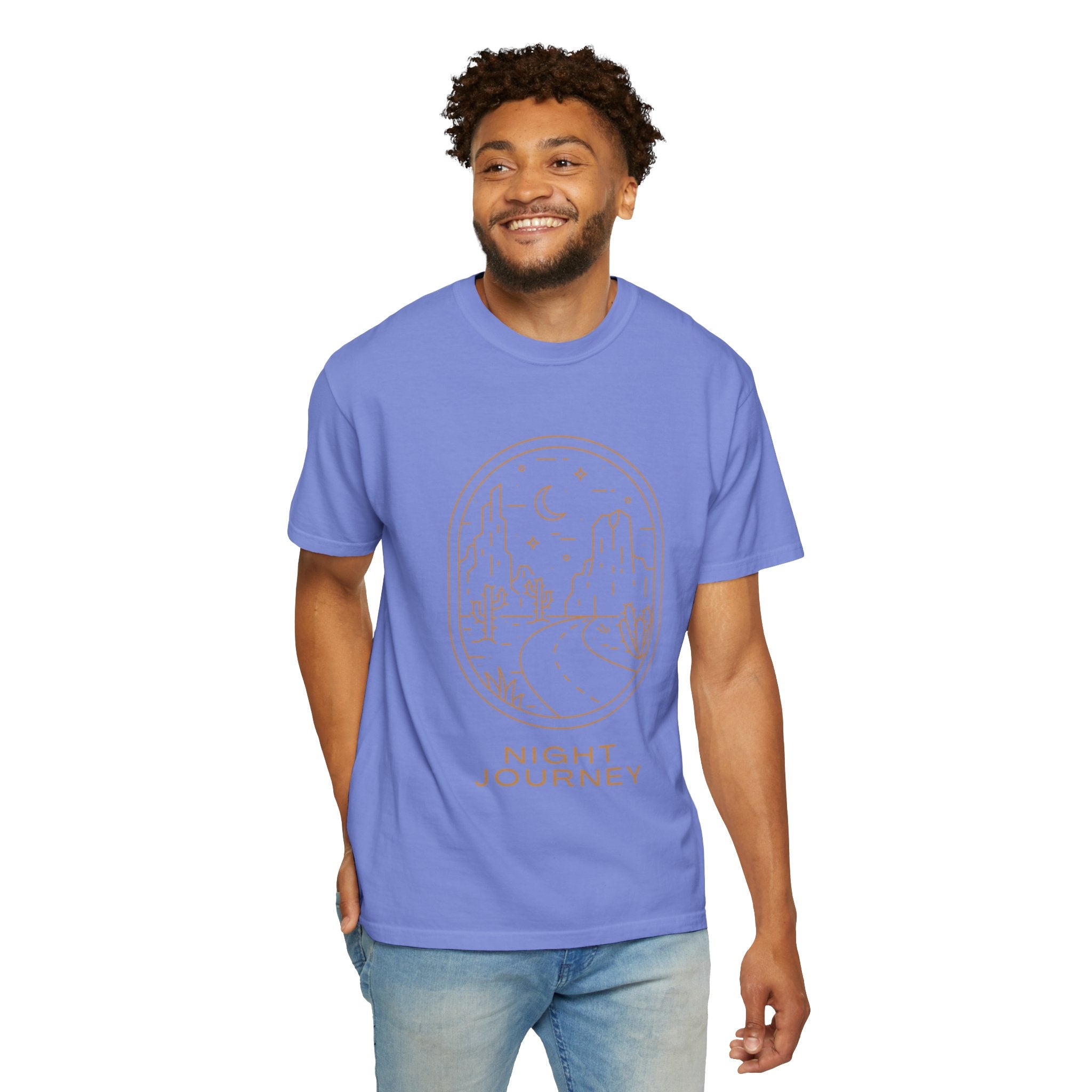 Night Journey, Graphic Design Unisex T-shirt, Casual Cotton Outwear, Gift for Him- Gift for Her, Stylish Tee, Cool Shirt, Trendy Apparel, Comfortable Top,