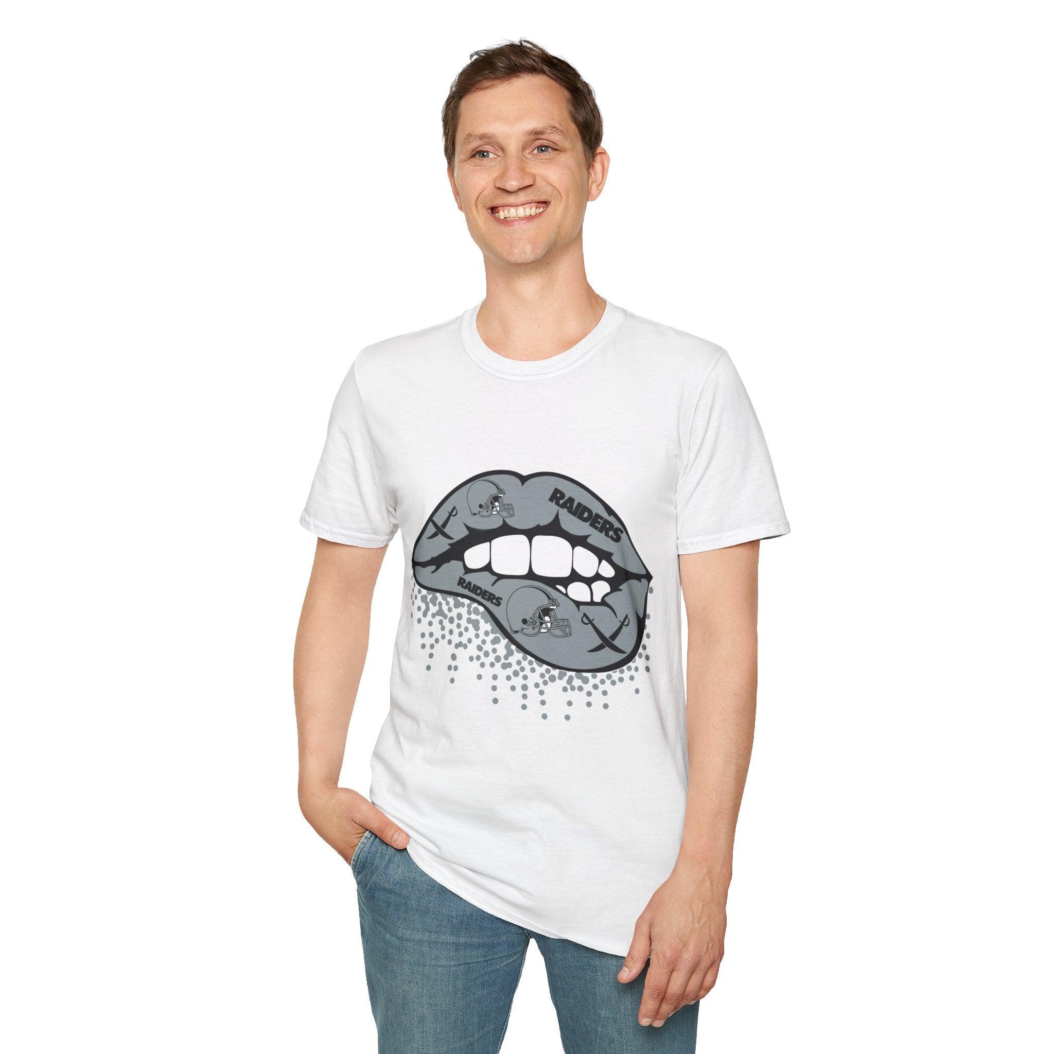Lip Bite Raiders Unisex T-Shirt -Vintage Inspired Tee, Classic Shirt, Football Fan Shirt, Team Sports Top, Soft Cotton Jersey