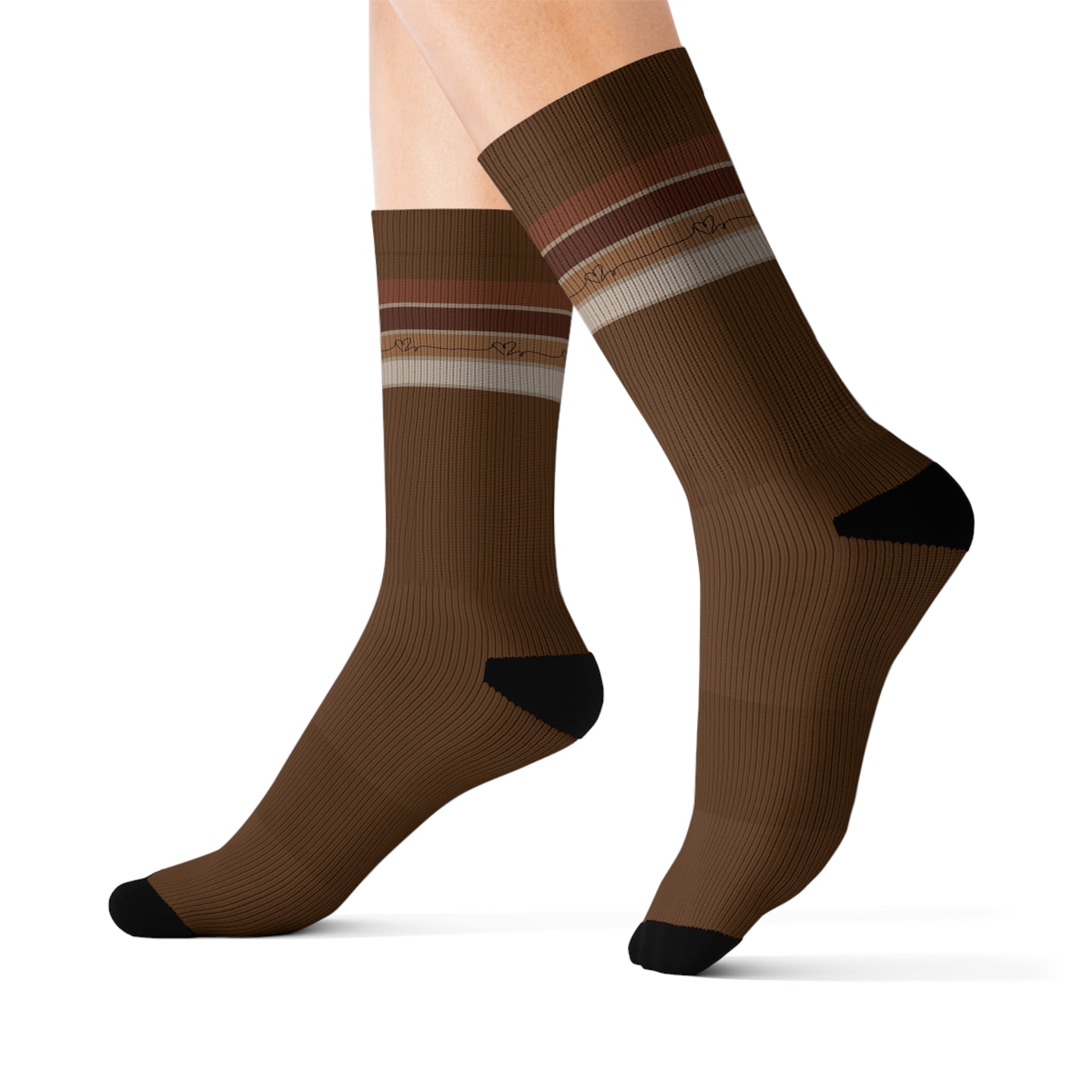 Brown Beige Minimal Aesthetic Color Socks Warm Crew Socks Socks for everyday wear