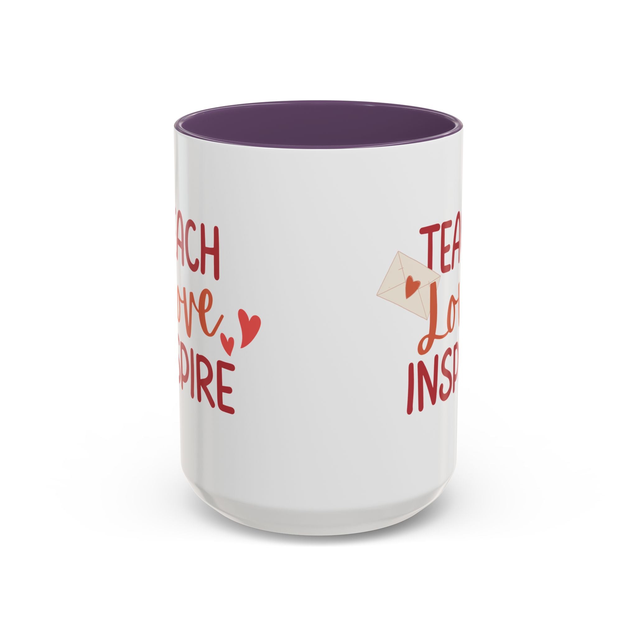 Teach, Love, Inspire Valentine's Design, Holiday Drinkware, Valentines, Christmas Birthday Gifts for Teachers, Coffee Mug for Teacher Valentines Day,