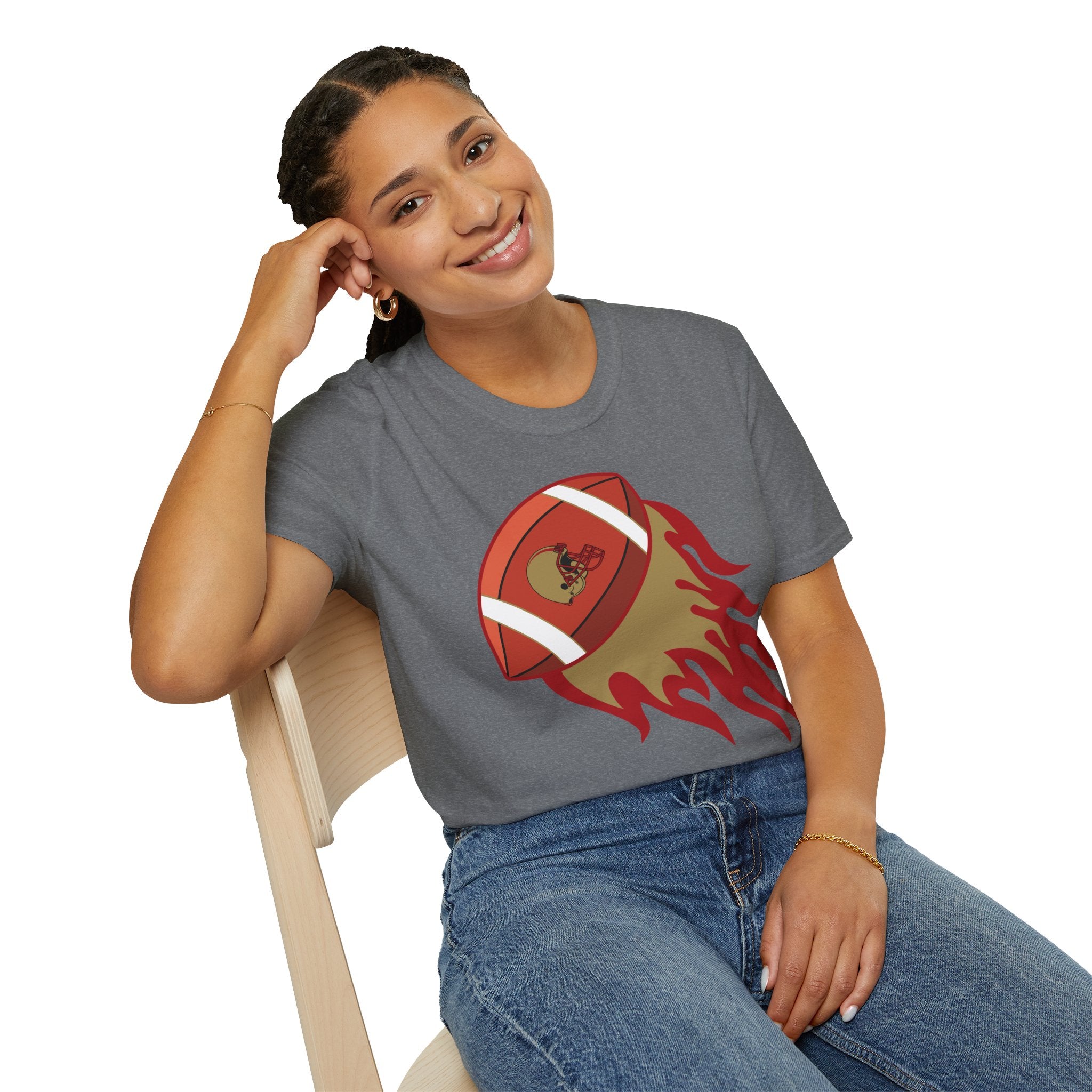 SF Football on Flare , San Francisco Shirt, Unique Fan Apparel, Football Team Game Day Shirt, Sporty Men's Women's Clothing