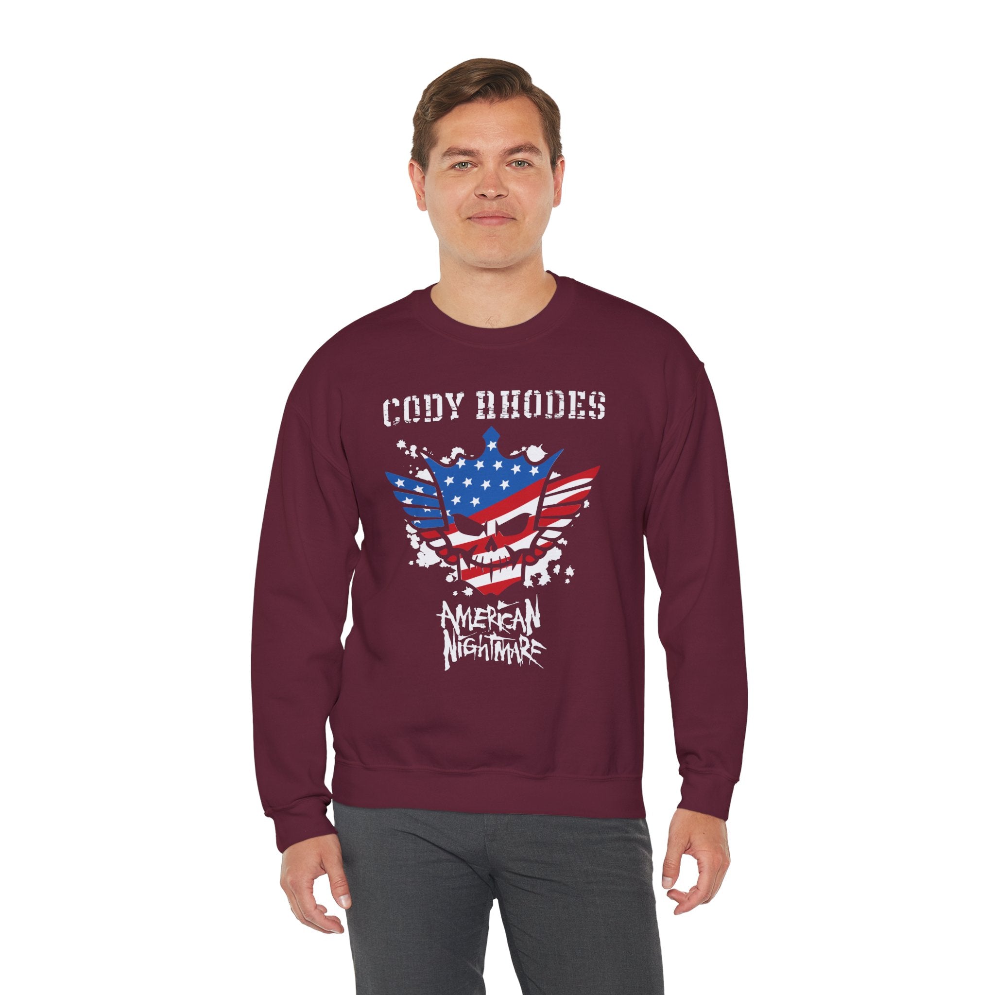 Cody Rhodes American Nightmare, Wrestling Fan Unisex Sweatshirt - Gift for Him or Her, Casual Outwear, Graphic Design, Heavy Blend Sweatshirt
