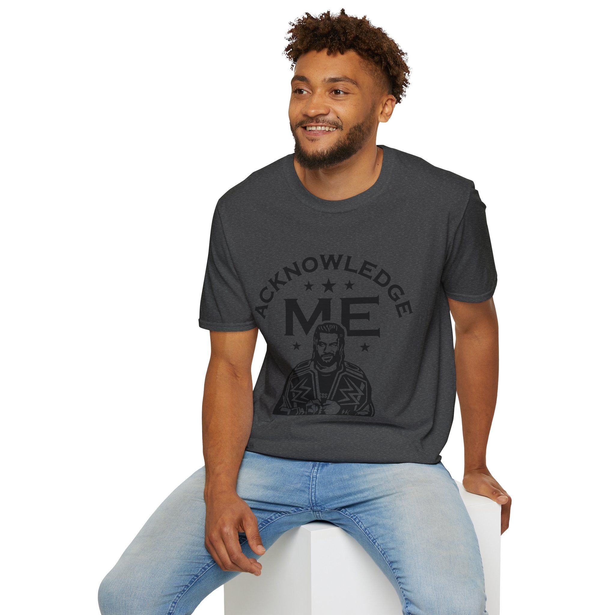 Roman Reigns Unisex Softstyle T-Shirt, Acknowledge Me Wrestling Fan Shirt, Gift, Wrestling Apparel, Roman Reigns Fan Tee