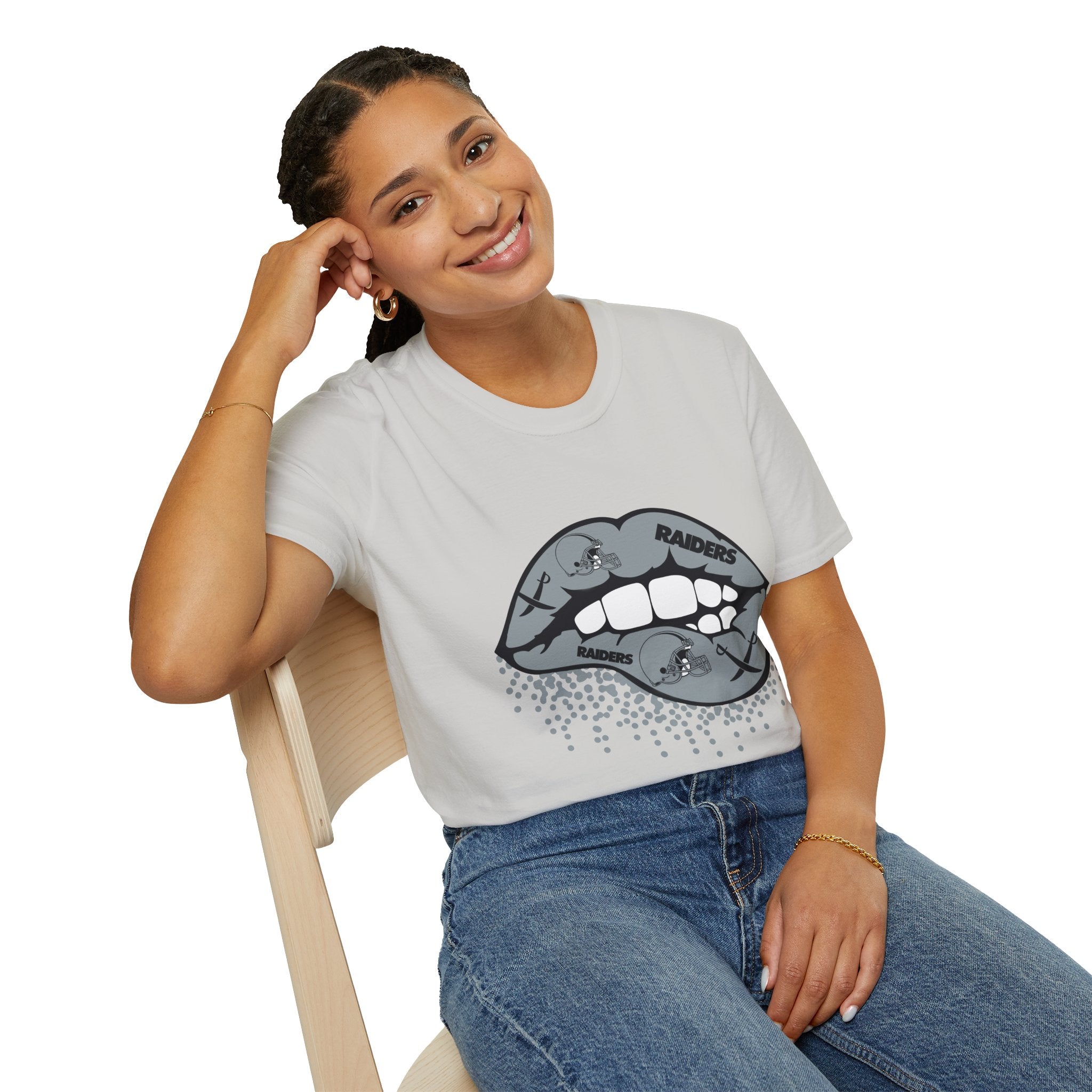 Lip Bite Raiders Unisex T-Shirt -Vintage Inspired Tee, Classic Shirt, Football Fan Shirt, Team Sports Top, Soft Cotton Jersey
