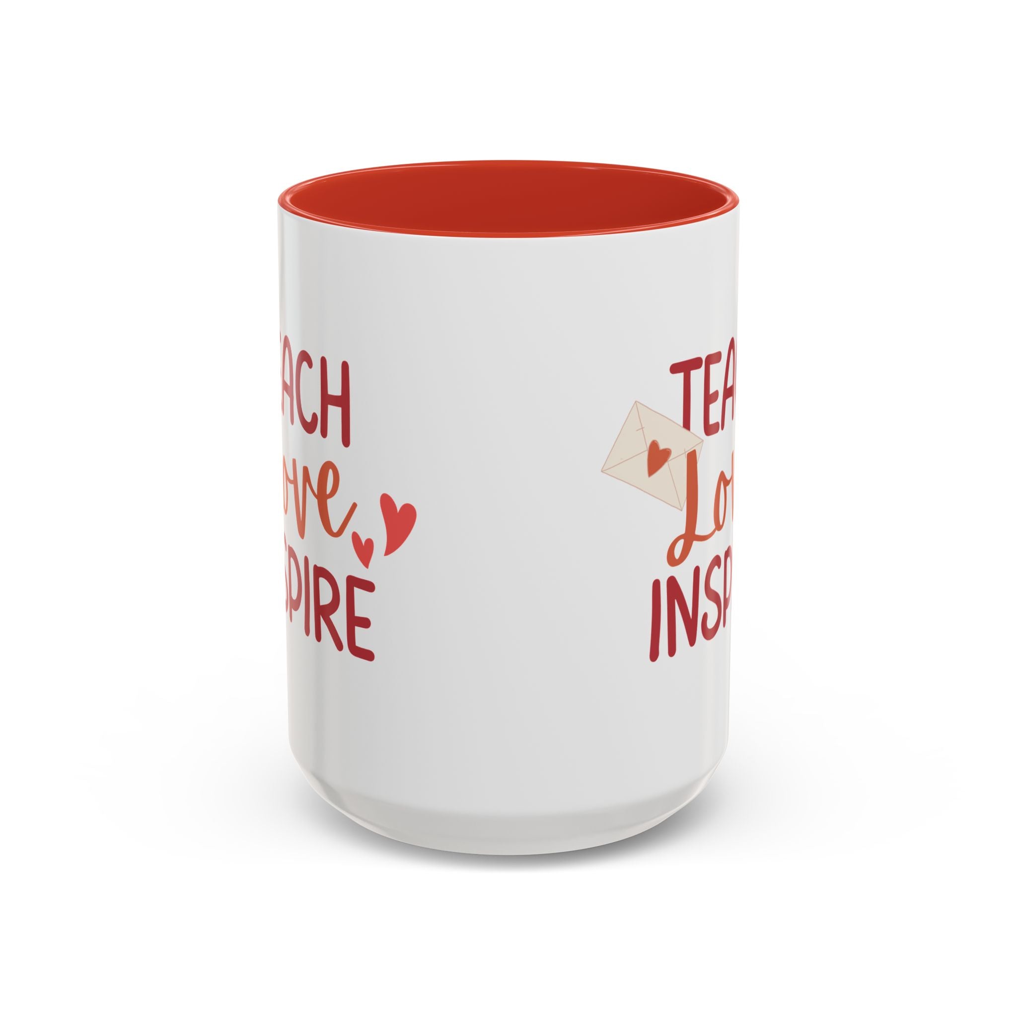 Teach, Love, Inspire Valentine's Design, Holiday Drinkware, Valentines, Christmas Birthday Gifts for Teachers, Coffee Mug for Teacher Valentines Day,