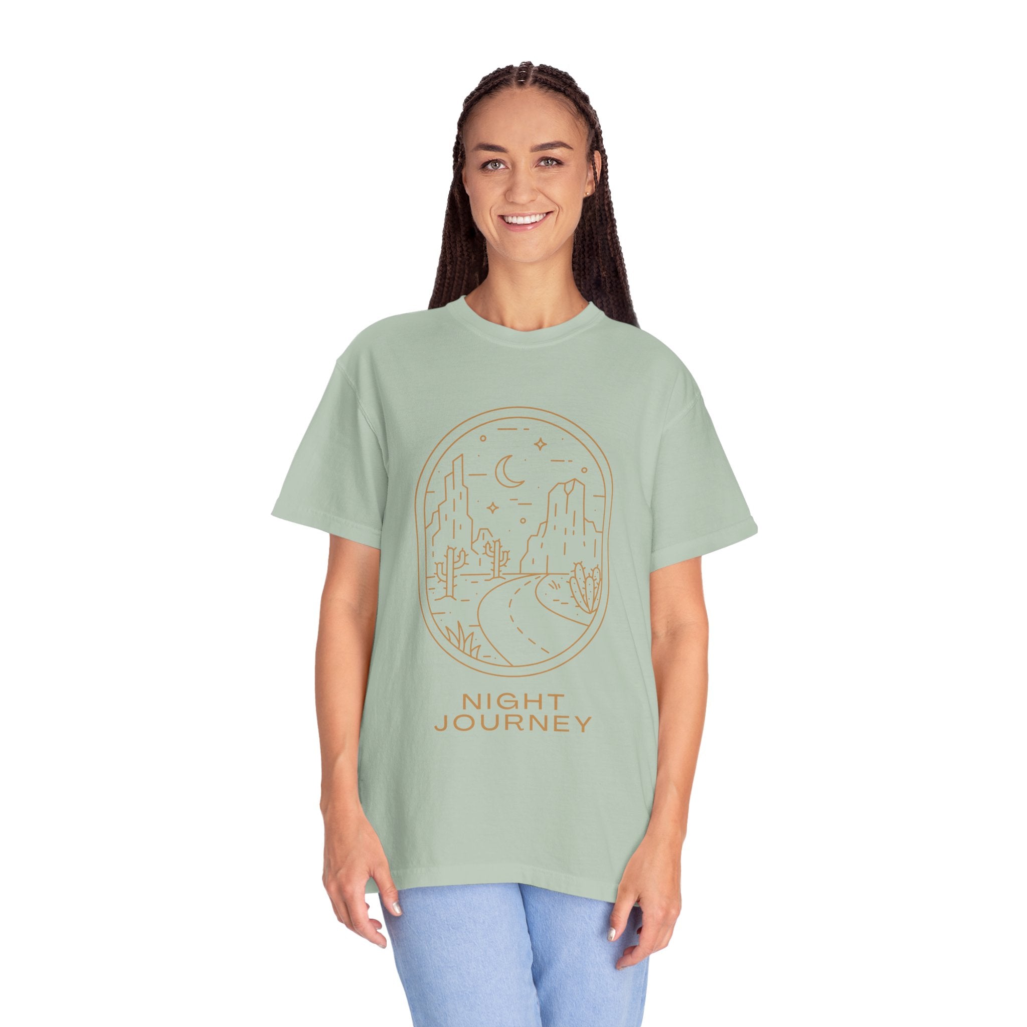 Night Journey, Graphic Design Unisex T-shirt, Casual Cotton Outwear, Gift for Him- Gift for Her, Stylish Tee, Cool Shirt, Trendy Apparel, Comfortable Top,