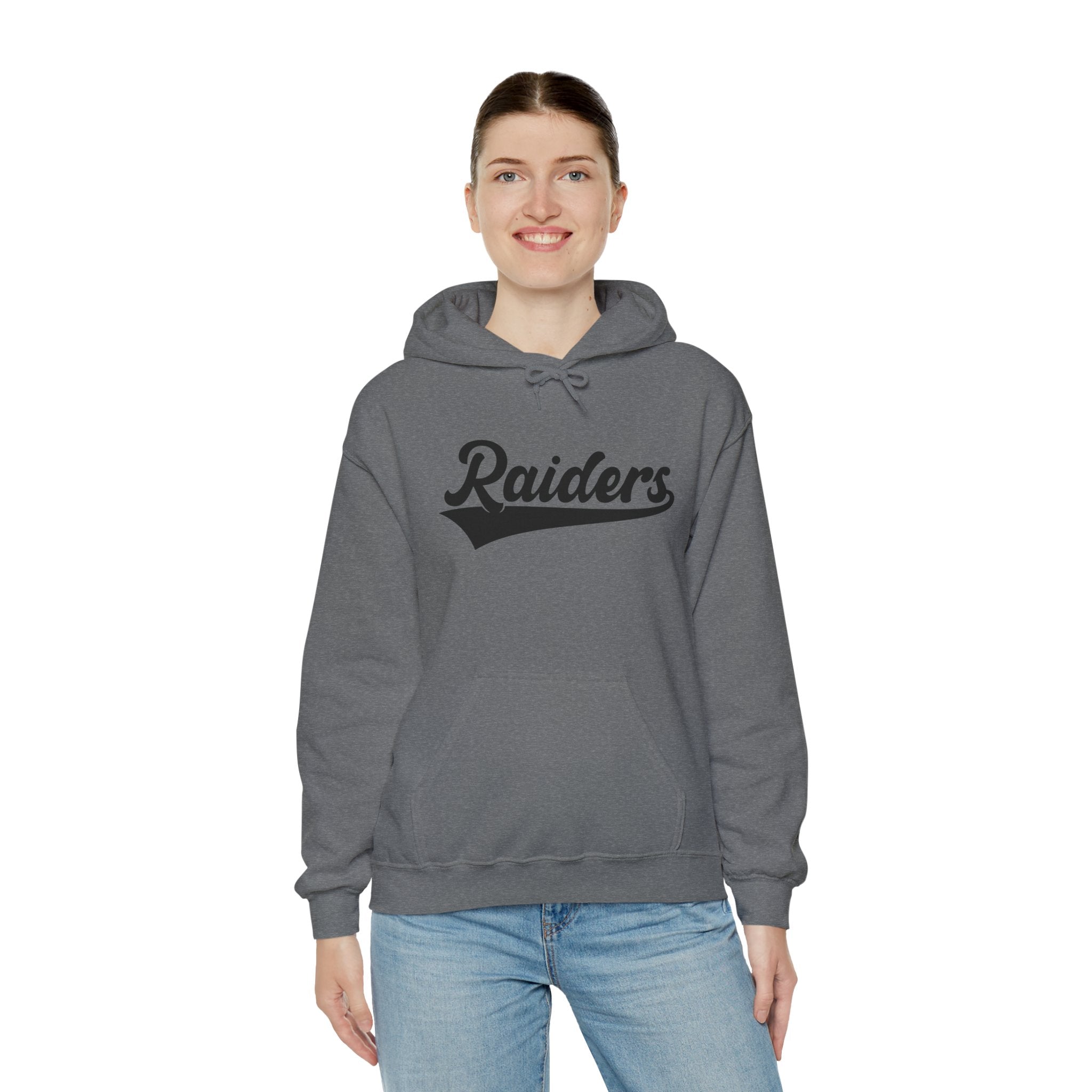 Pure Black Raiders Hoodie - Legendary Fanwear, Football Raiders Hoodie, Bold and Dominant, Ultimate Game-Day Gear, Football