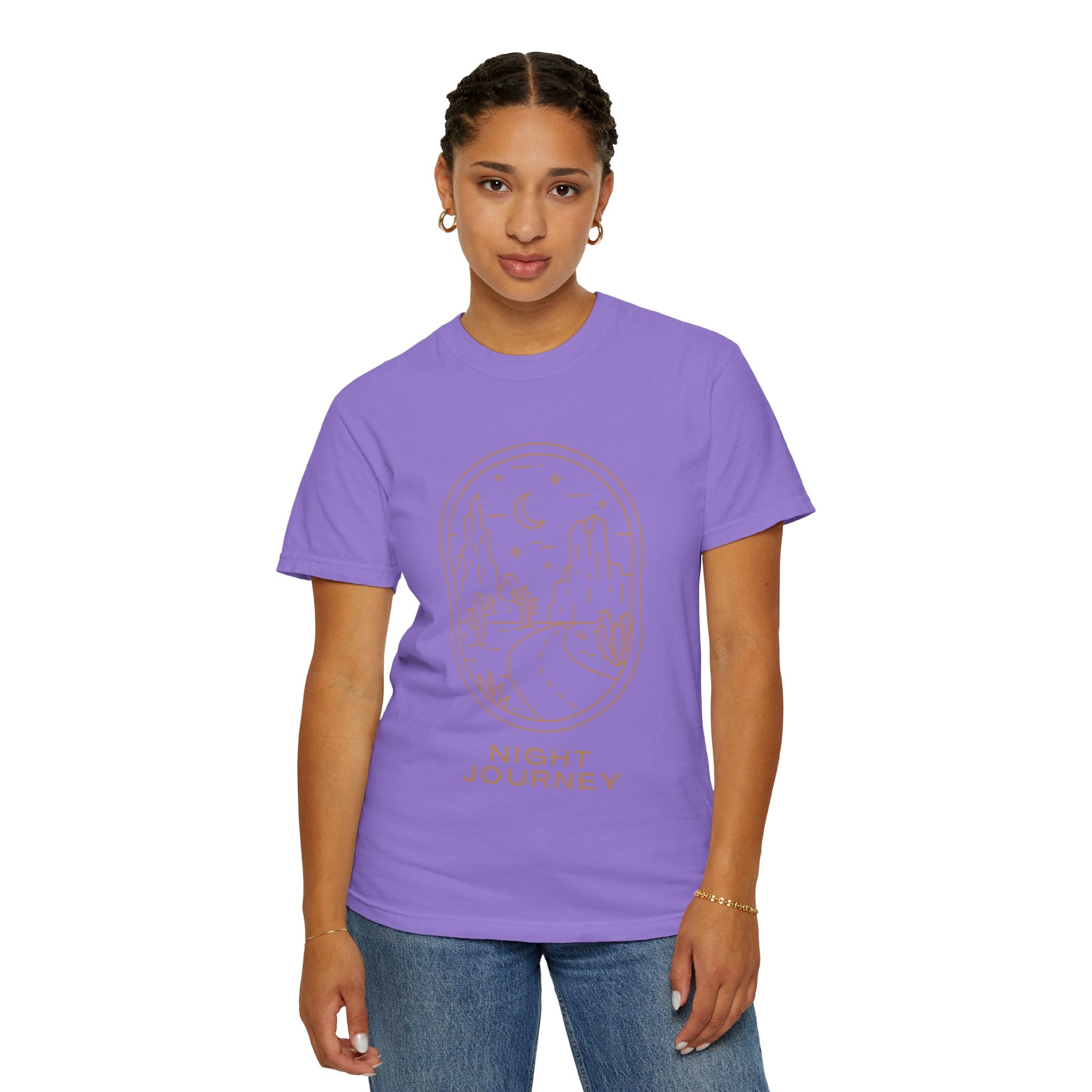 Night Journey, Graphic Design Unisex T-shirt, Casual Cotton Outwear, Gift for Him- Gift for Her, Stylish Tee, Cool Shirt, Trendy Apparel, Comfortable Top,