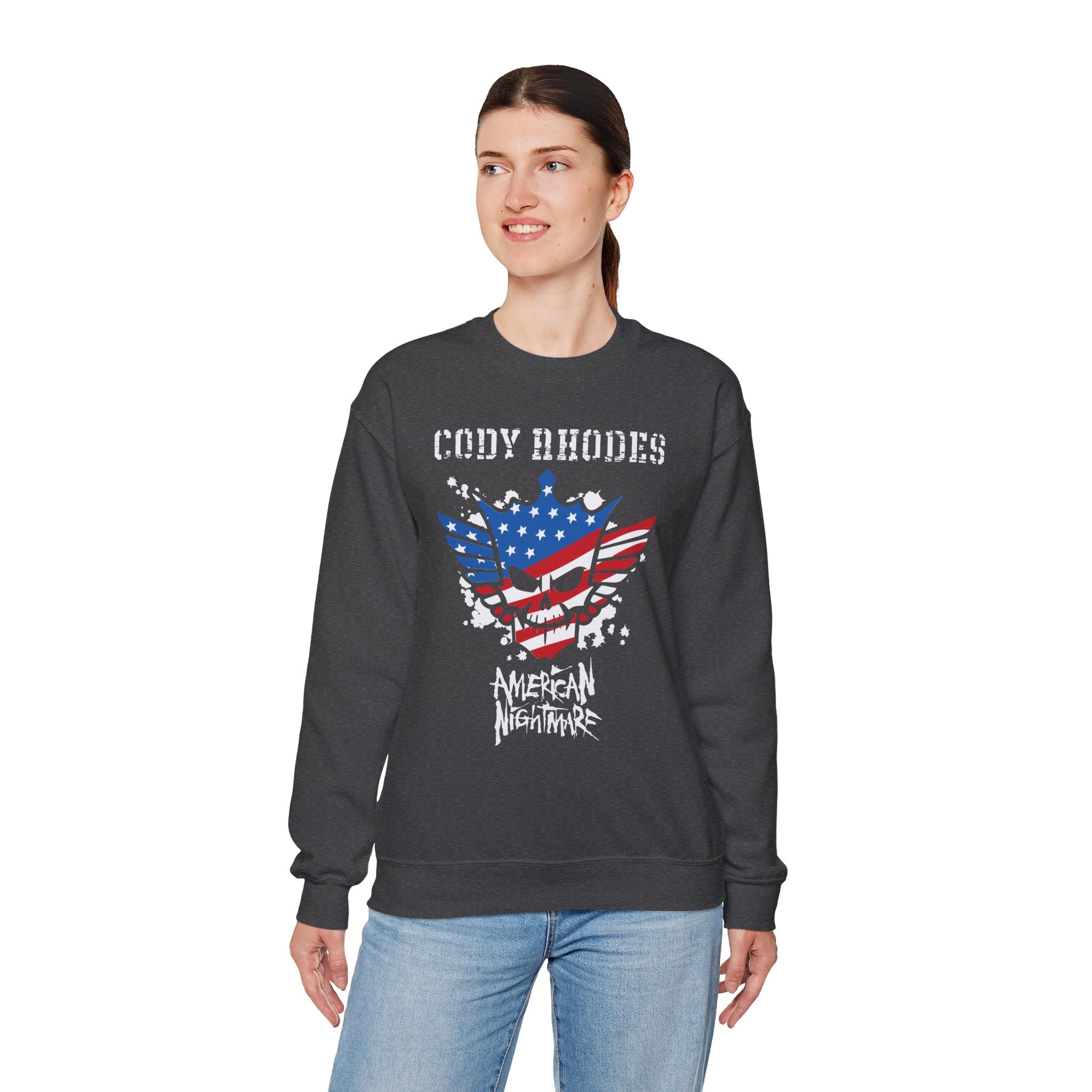 Cody Rhodes American Nightmare, Wrestling Fan Unisex Sweatshirt - Gift for Him or Her, Casual Outwear, Graphic Design, Heavy Blend Sweatshirt