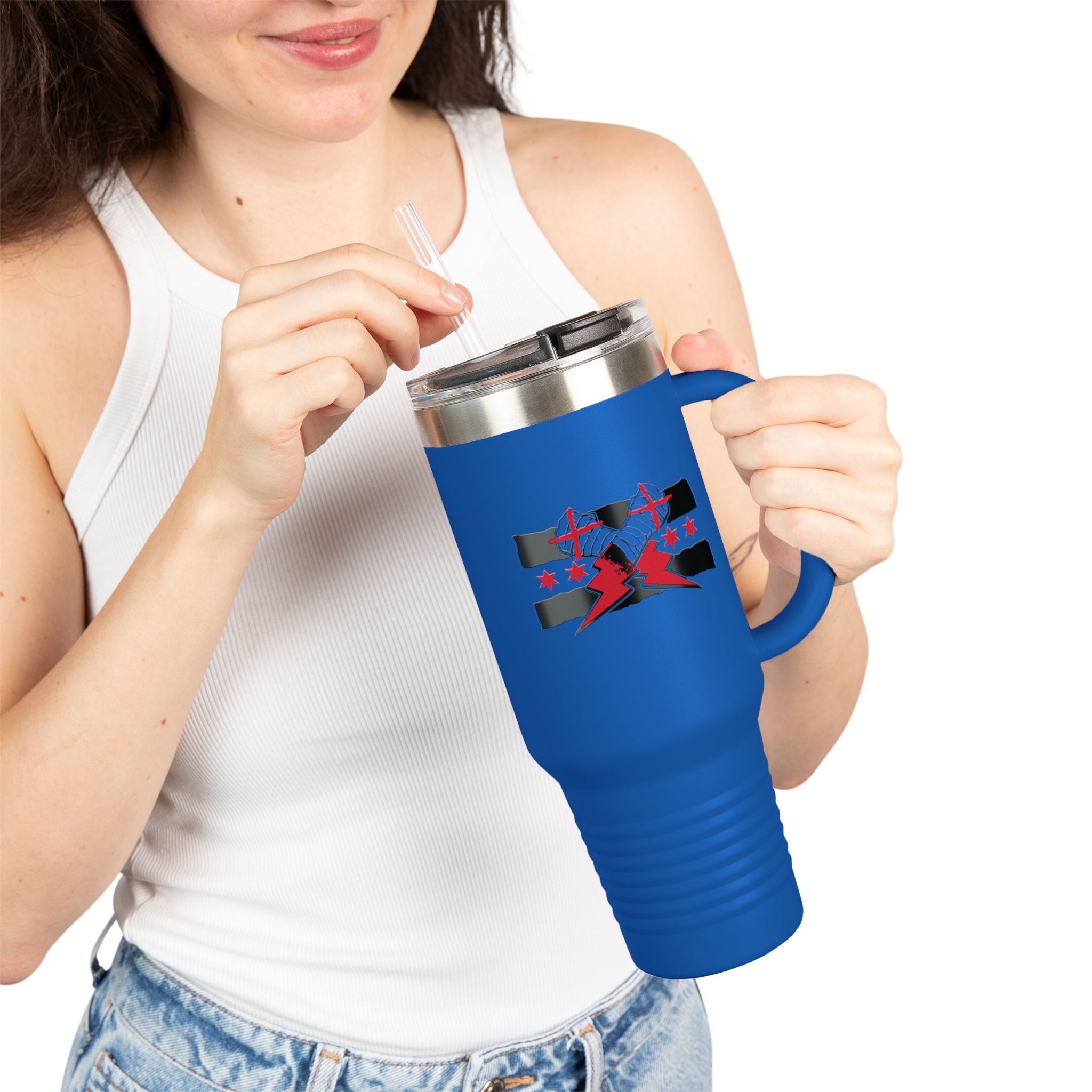 CM Punk Red-Black Graphic Design, Insulated Travel Mug, Gift for Her Gift for Him - 40oz, Gift for Her, Gift for Him