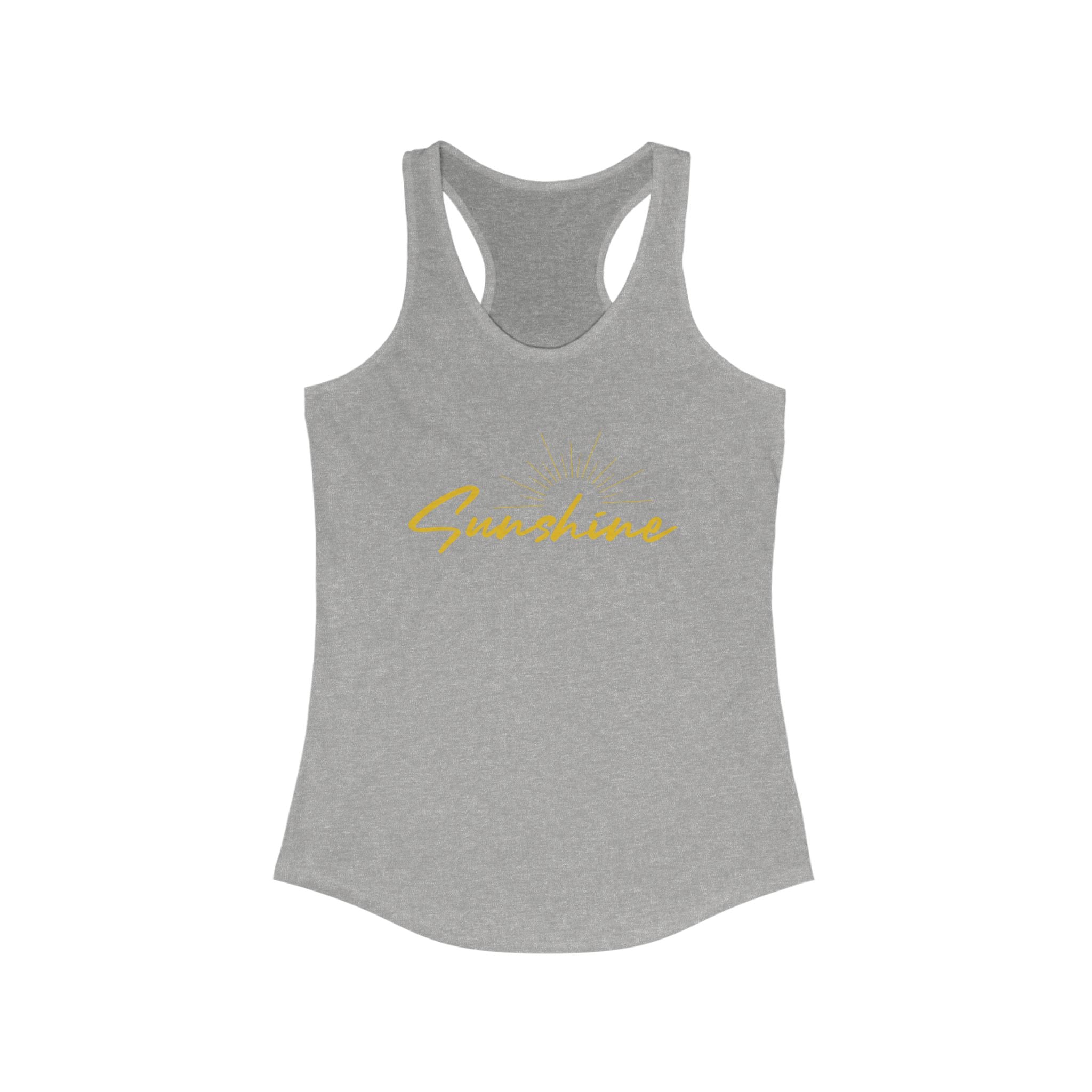 Workout Tank Tops for Women - Gym Exercise Athletic - Yoga Tops Racerback Sports Shirts - Sunshine - Shirt Print