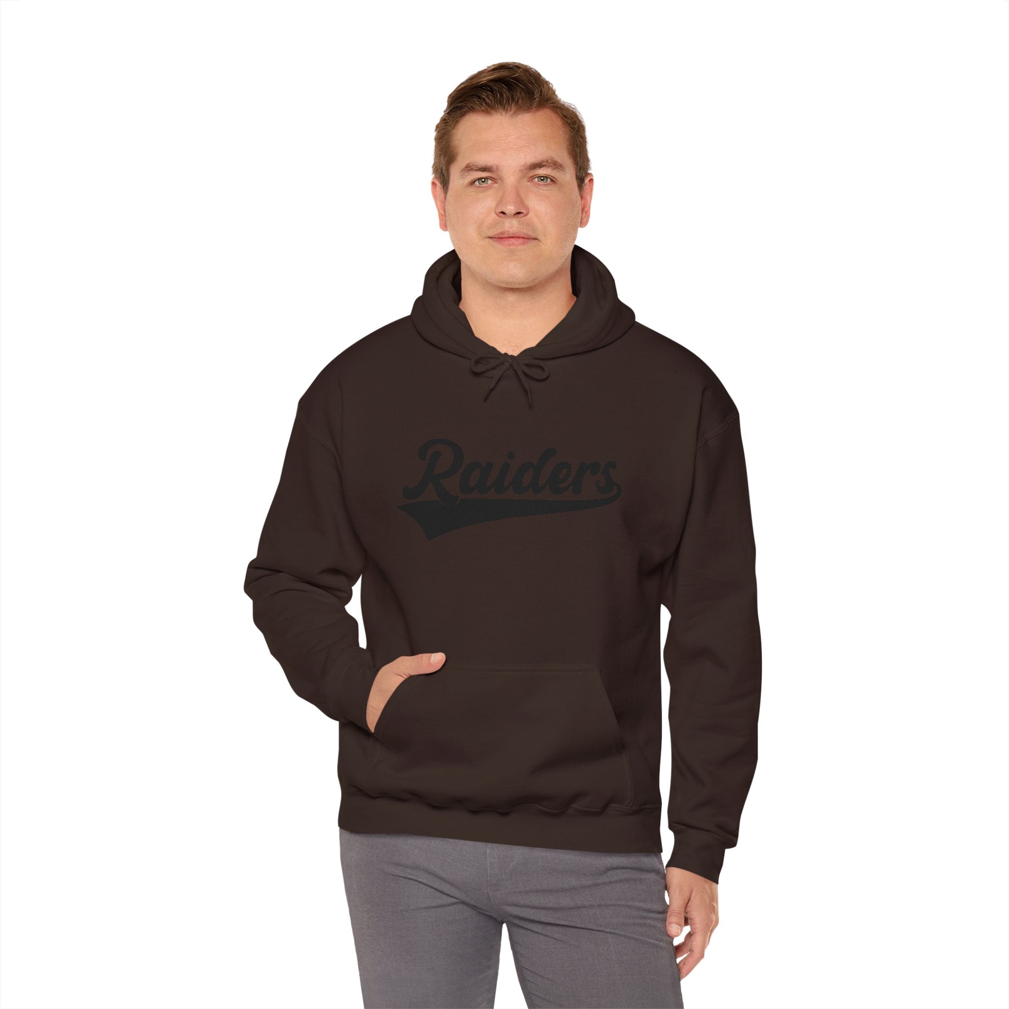 Pure Black Raiders Hoodie - Legendary Fanwear, Football Raiders Hoodie, Bold and Dominant, Ultimate Game-Day Gear, Football