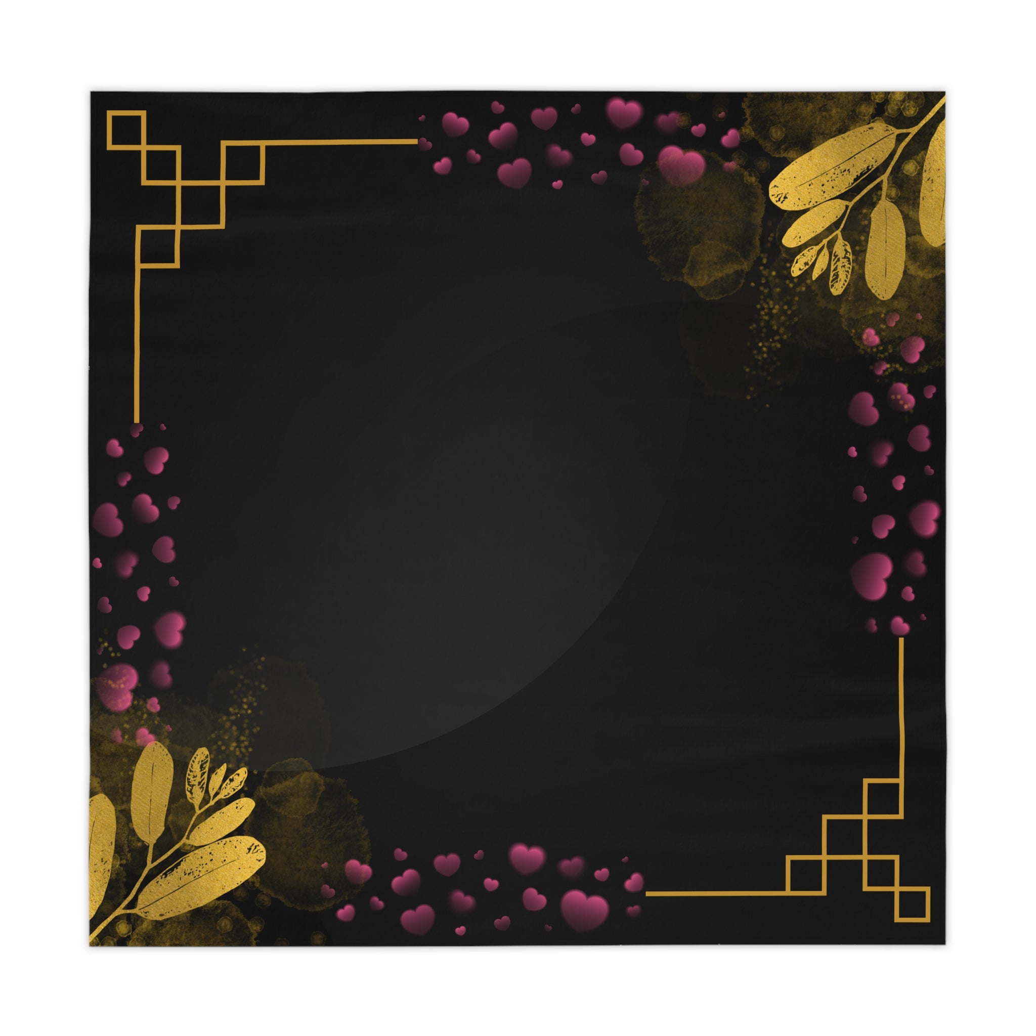 Elegant Black Gold Valentine's Day Tablecloth, Romantic Table Cover, Washable Tablecloth for Party, Picnic, Dinner Date Decor, Valentines Day