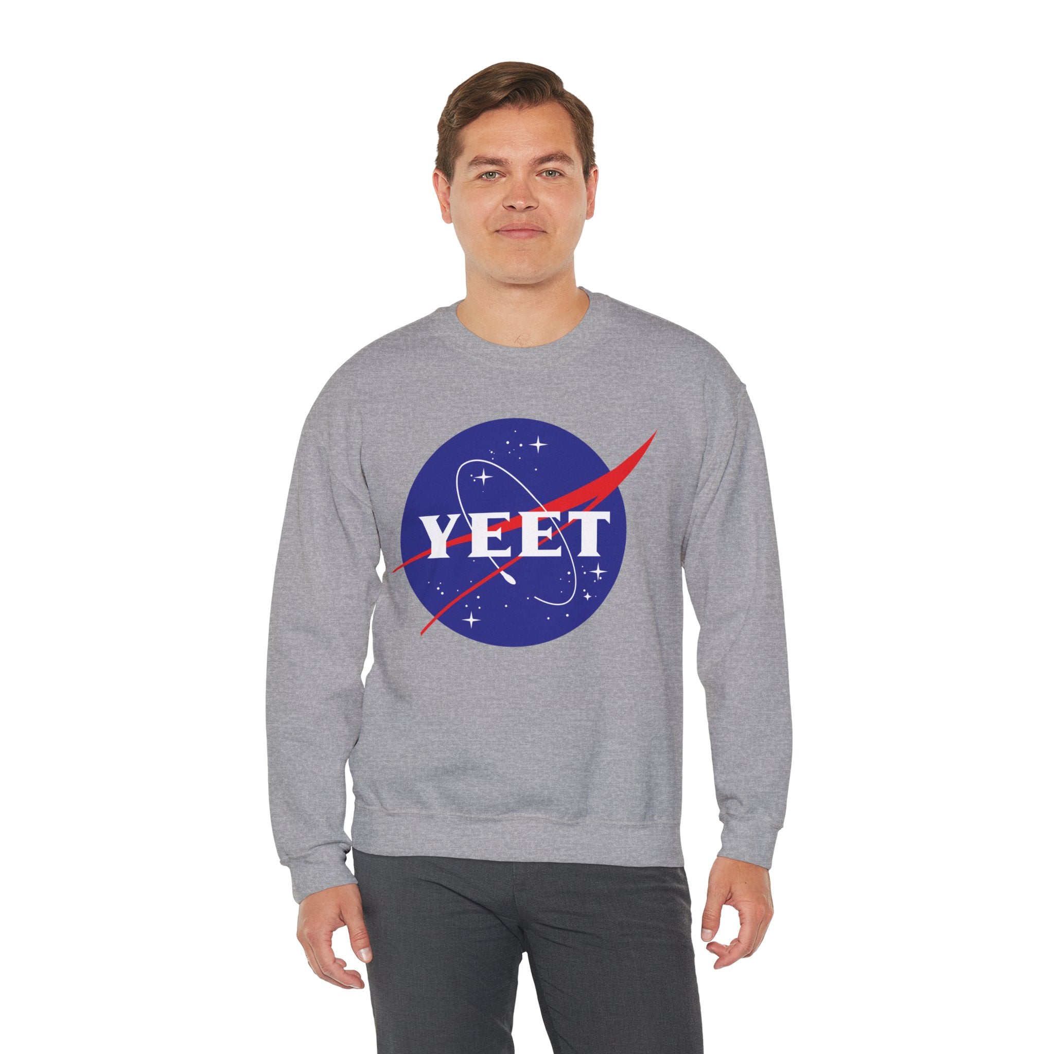 Yeet Nasa Sweatshirt Design, Sports Sweatshirt, Wrestling Fan Unisex Sweatshirt - Gift for Him or Her, Casual Outwear, Heavy Blend Crewneck Sweatshirt