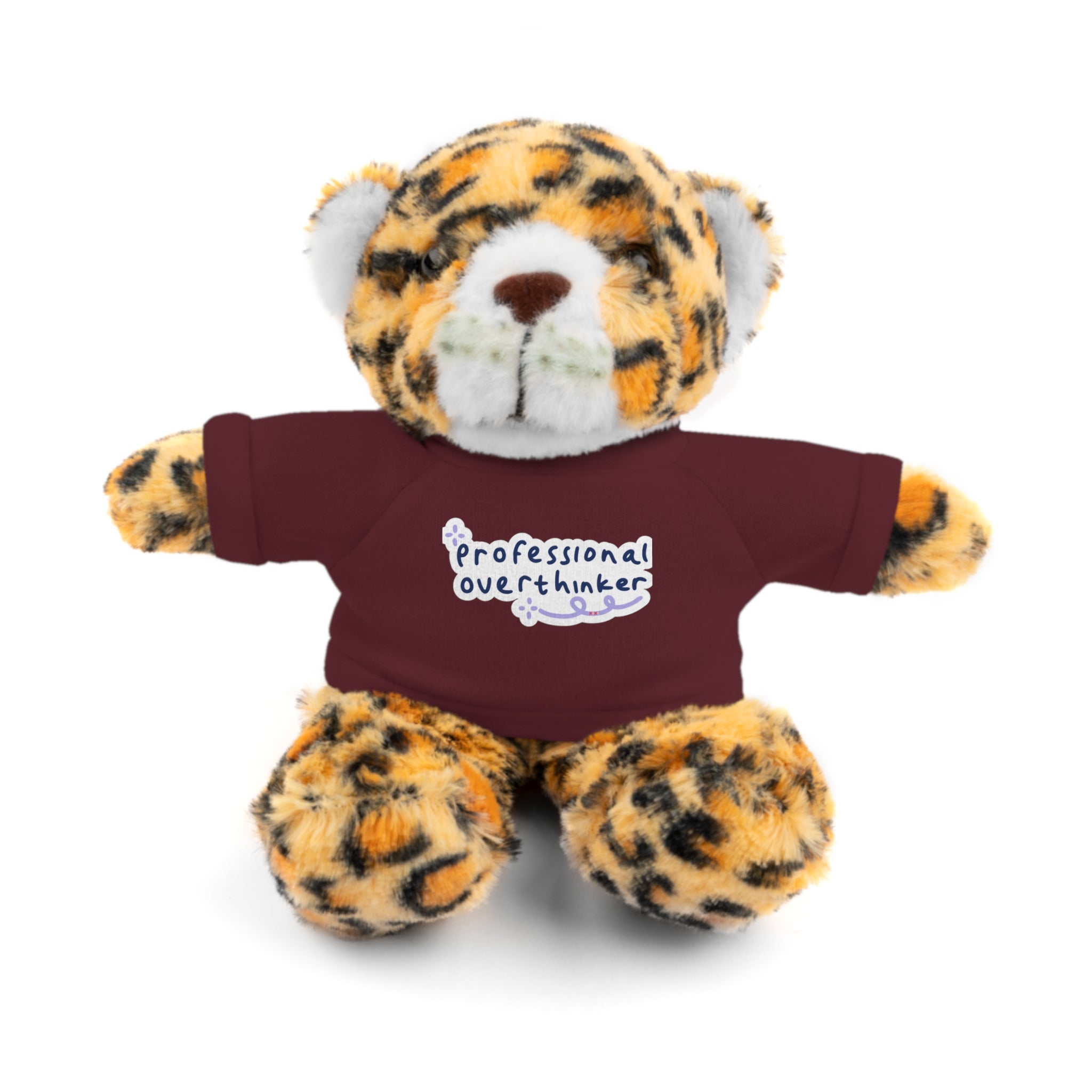 Bunny Plushy, Funny Professional Overthinker, Stuffed Animals Shirt Printed, Suitable for Soft Valentine's Day Gift