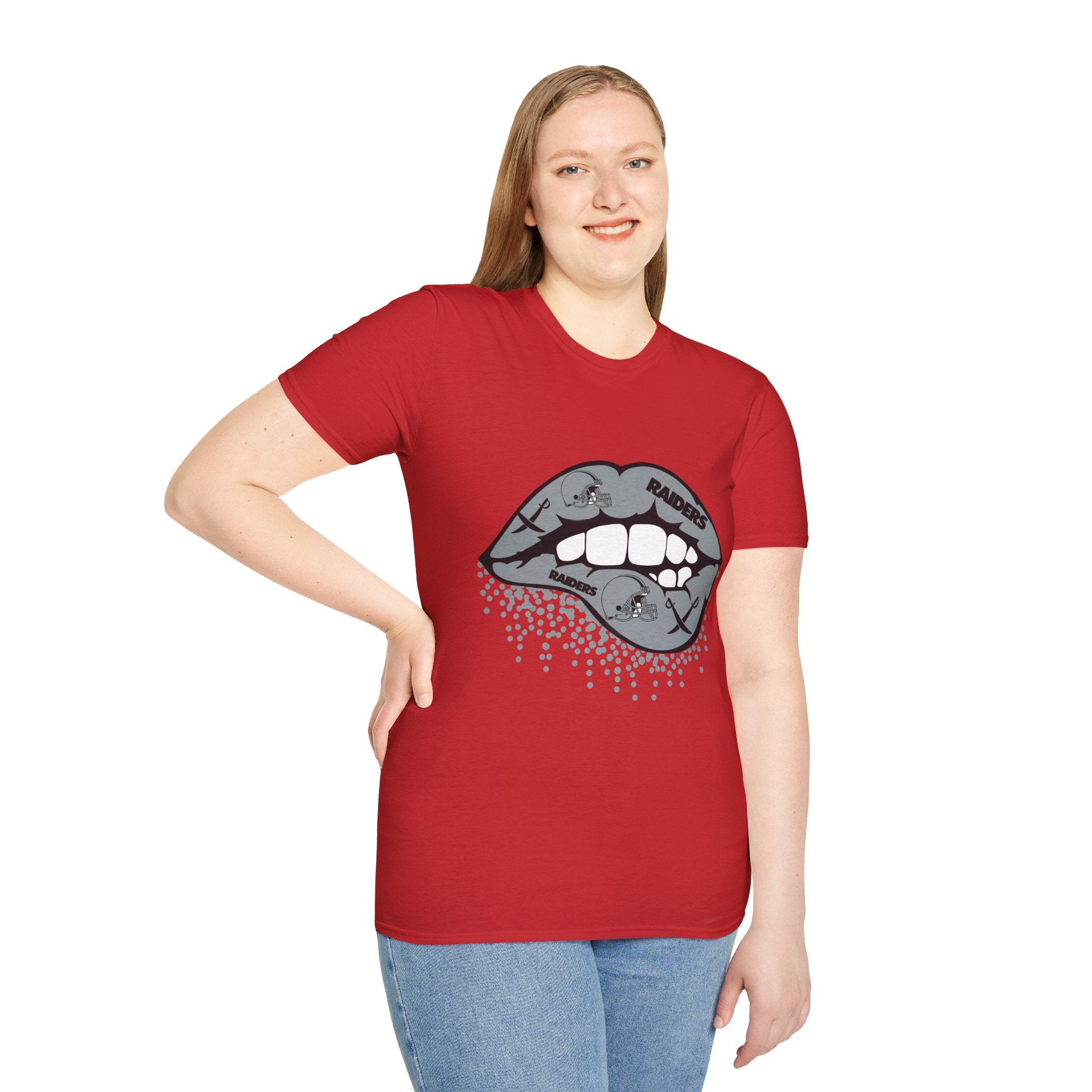 Lip Bite Raiders Unisex T-Shirt -Vintage Inspired Tee, Classic Shirt, Football Fan Shirt, Team Sports Top, Soft Cotton Jersey