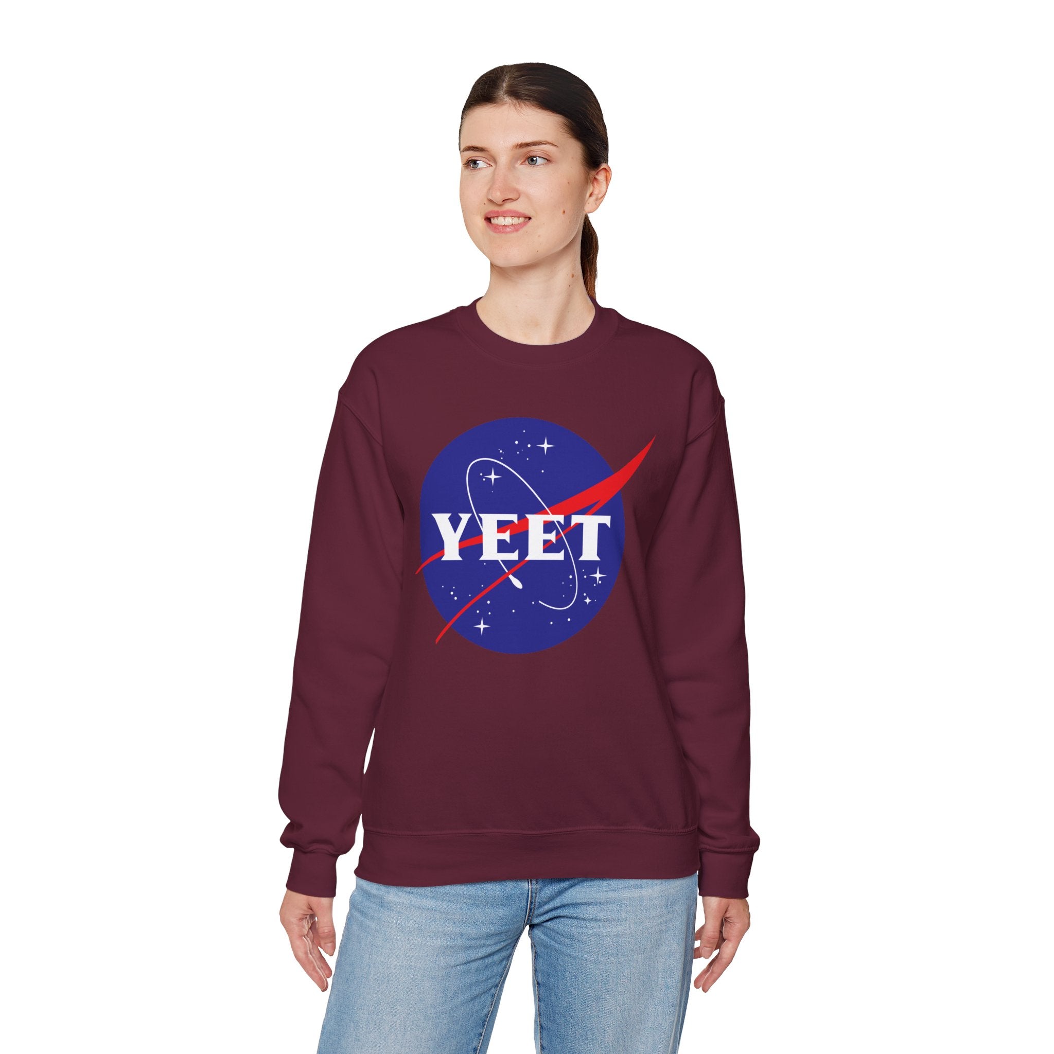 Yeet Nasa Sweatshirt Design, Sports Sweatshirt, Wrestling Fan Unisex Sweatshirt - Gift for Him or Her, Casual Outwear, Heavy Blend Crewneck Sweatshirt
