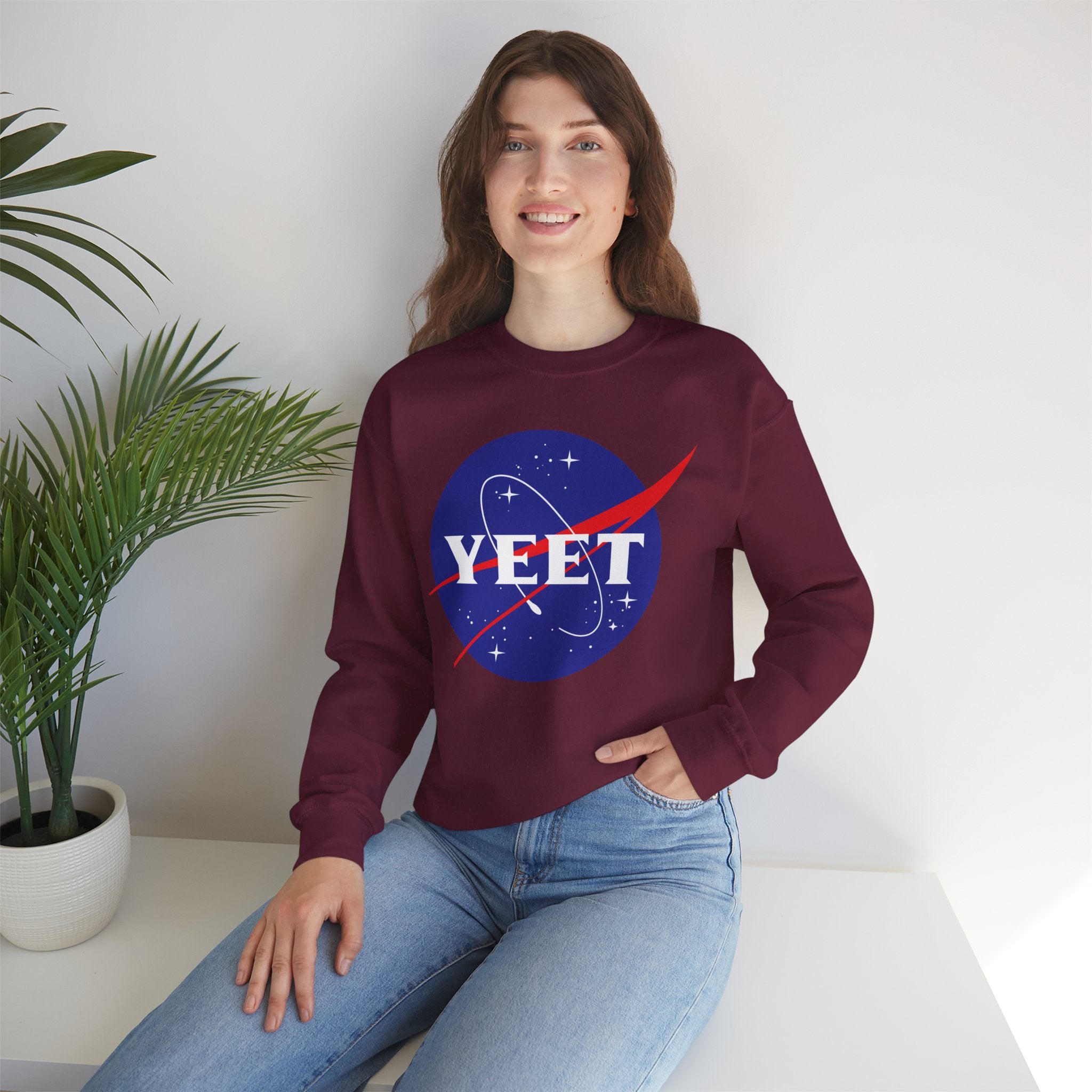 Yeet Nasa Sweatshirt Design, Sports Sweatshirt, Wrestling Fan Unisex Sweatshirt - Gift for Him or Her, Casual Outwear, Heavy Blend Crewneck Sweatshirt