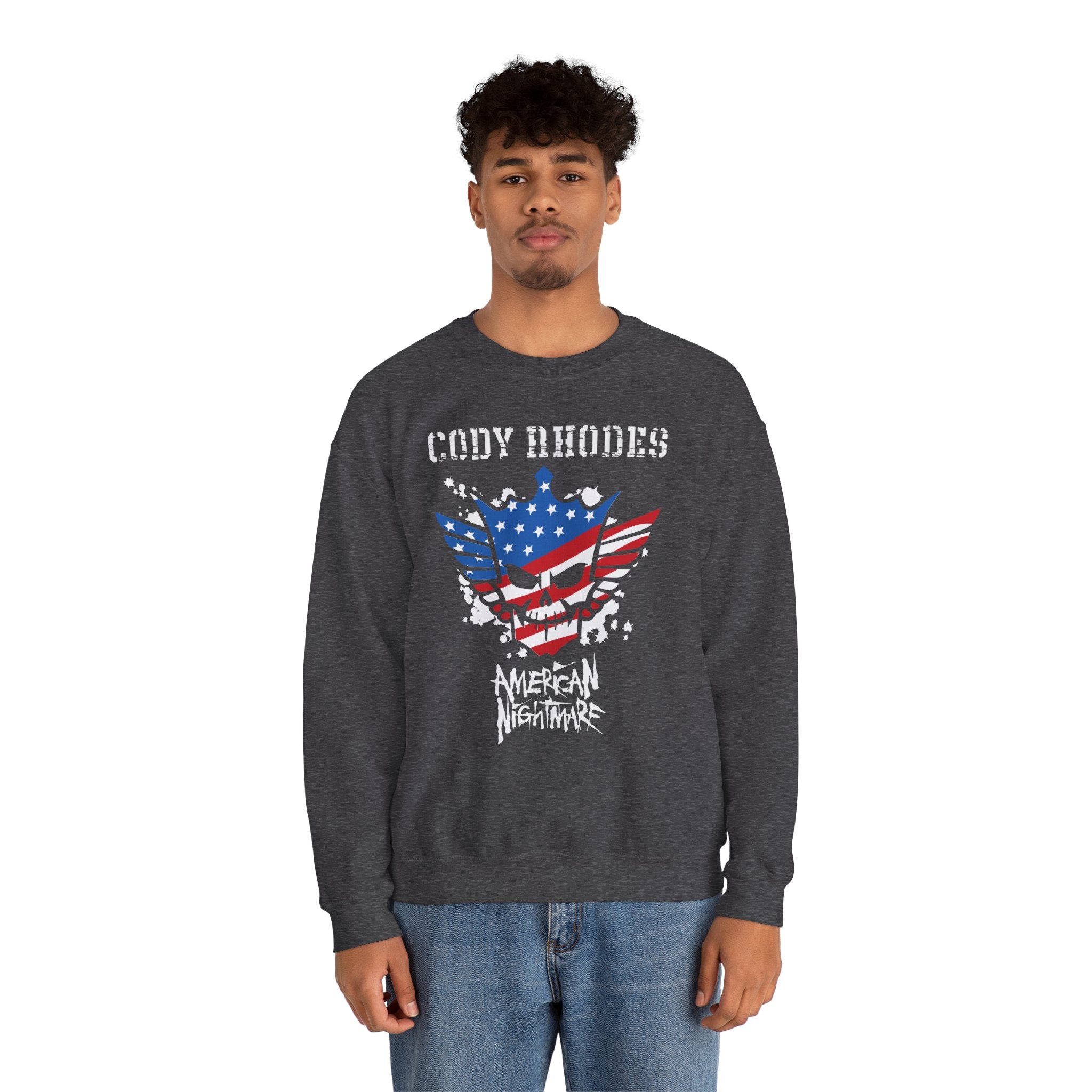 Cody Rhodes American Nightmare, Wrestling Fan Unisex Sweatshirt - Gift for Him or Her, Casual Outwear, Graphic Design, Heavy Blend Sweatshirt