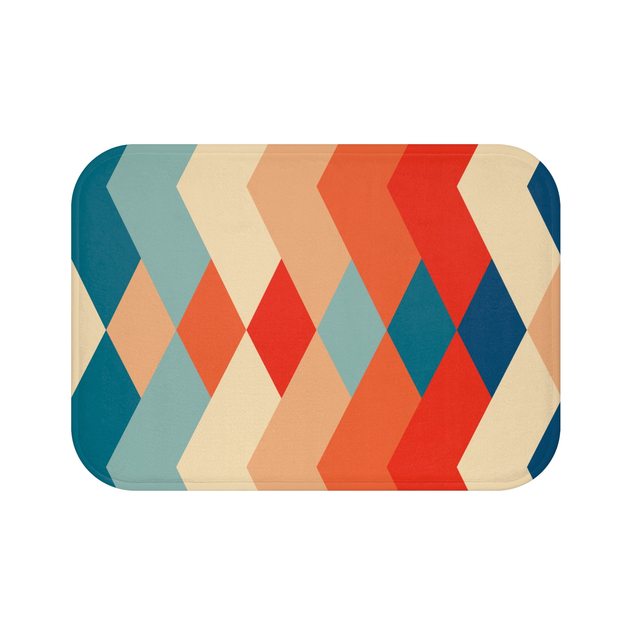 Vintage Pattern Memory Foam Microfiber Bath Mat - Extra Soft Non-Slip Plush Shaggy Rug, Machine Washable, Bathroom Floor