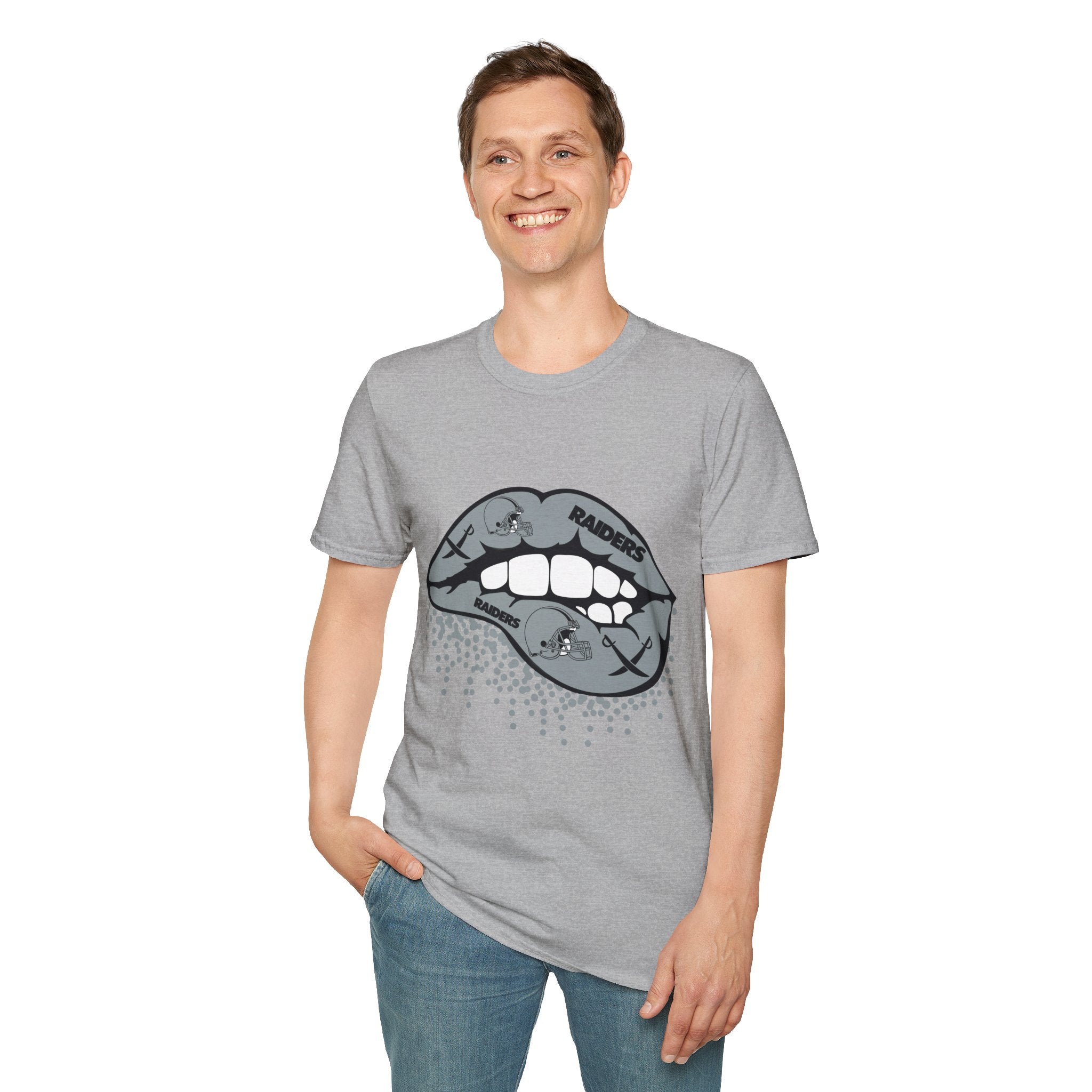 Lip Bite Raiders Unisex T-Shirt -Vintage Inspired Tee, Classic Shirt, Football Fan Shirt, Team Sports Top, Soft Cotton Jersey