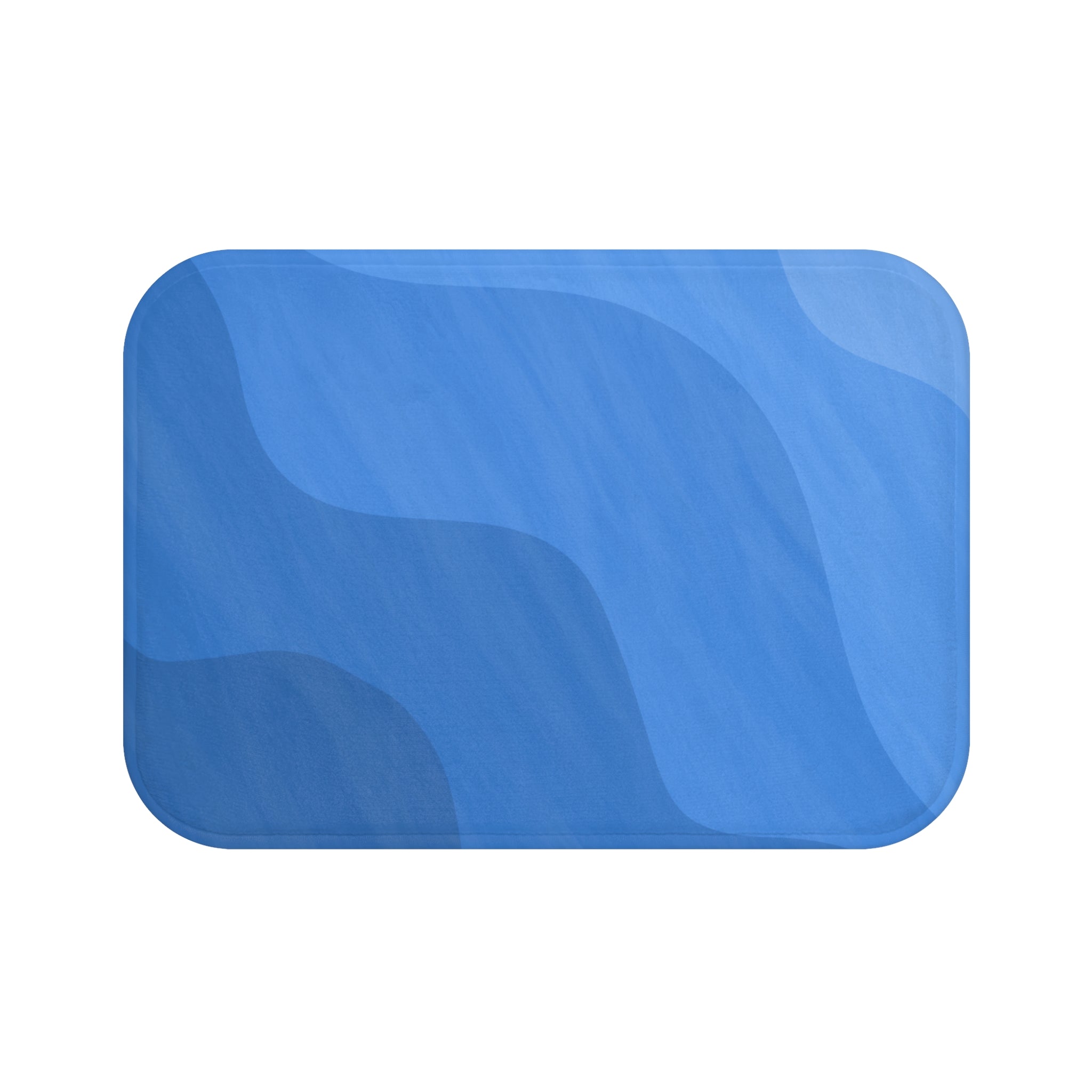 Blue Foam Microfiber Bath Mat - Extra Soft Non-Slip Plush Shaggy Rug, Machine Washable, Bathroom Floor, Tub & Shower