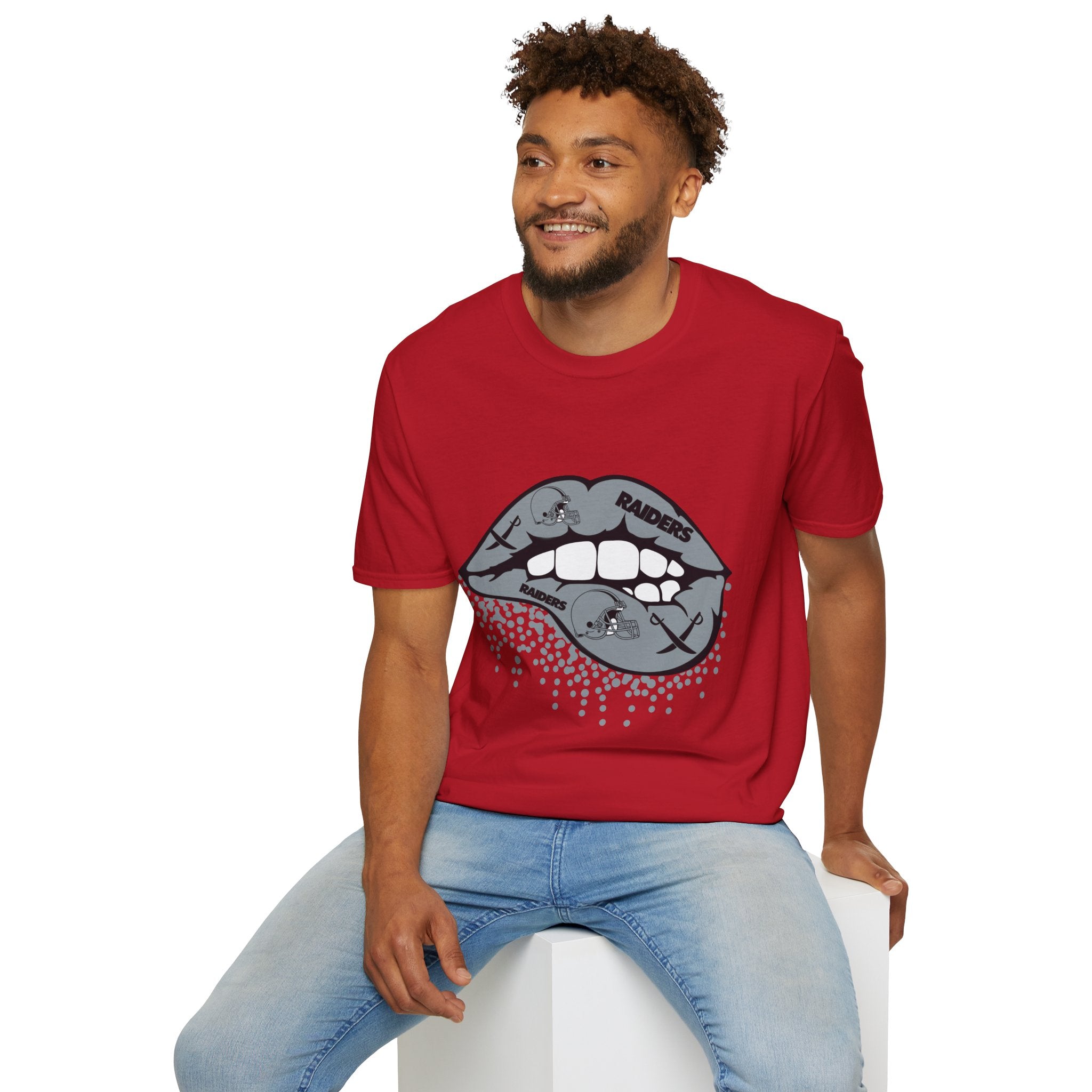 Lip Bite Raiders Unisex T-Shirt -Vintage Inspired Tee, Classic Shirt, Football Fan Shirt, Team Sports Top, Soft Cotton Jersey