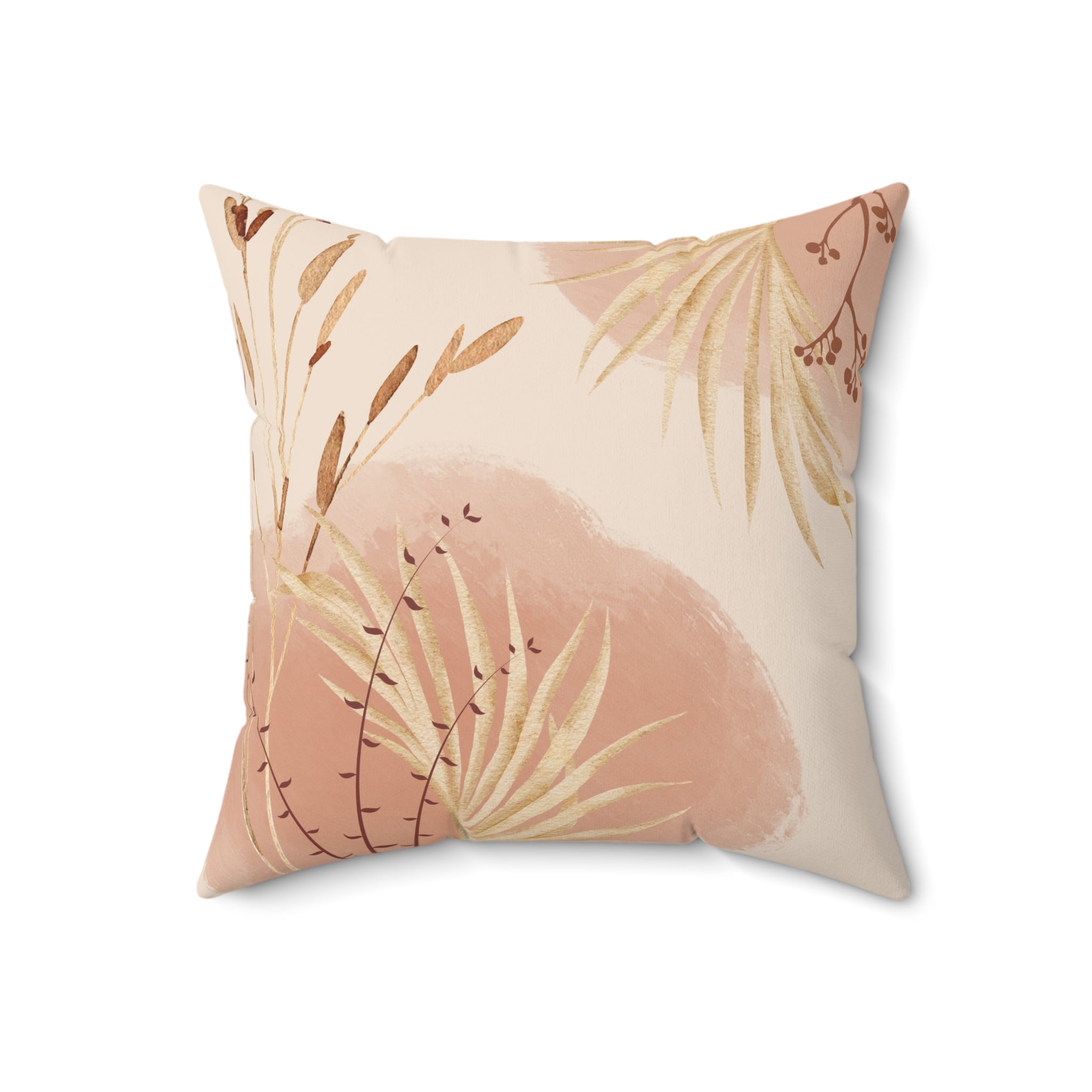 Soft Pink Floral Flower Pillow Covers, Decorative Couch Sofa Accent Pillows, Living Room Spun Polyester Square Pillow