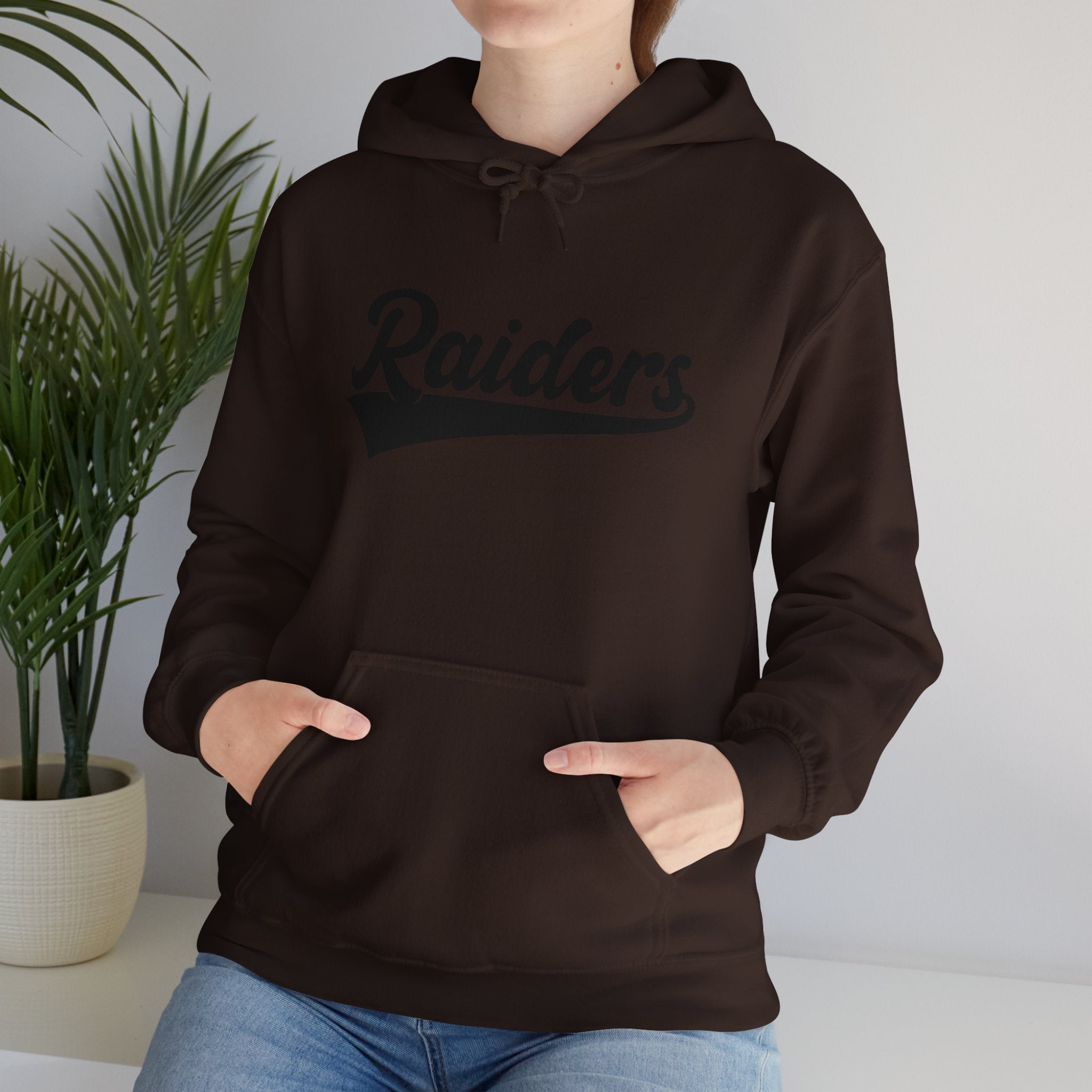 Pure Black Raiders Hoodie - Legendary Fanwear, Football Raiders Hoodie, Bold and Dominant, Ultimate Game-Day Gear, Football