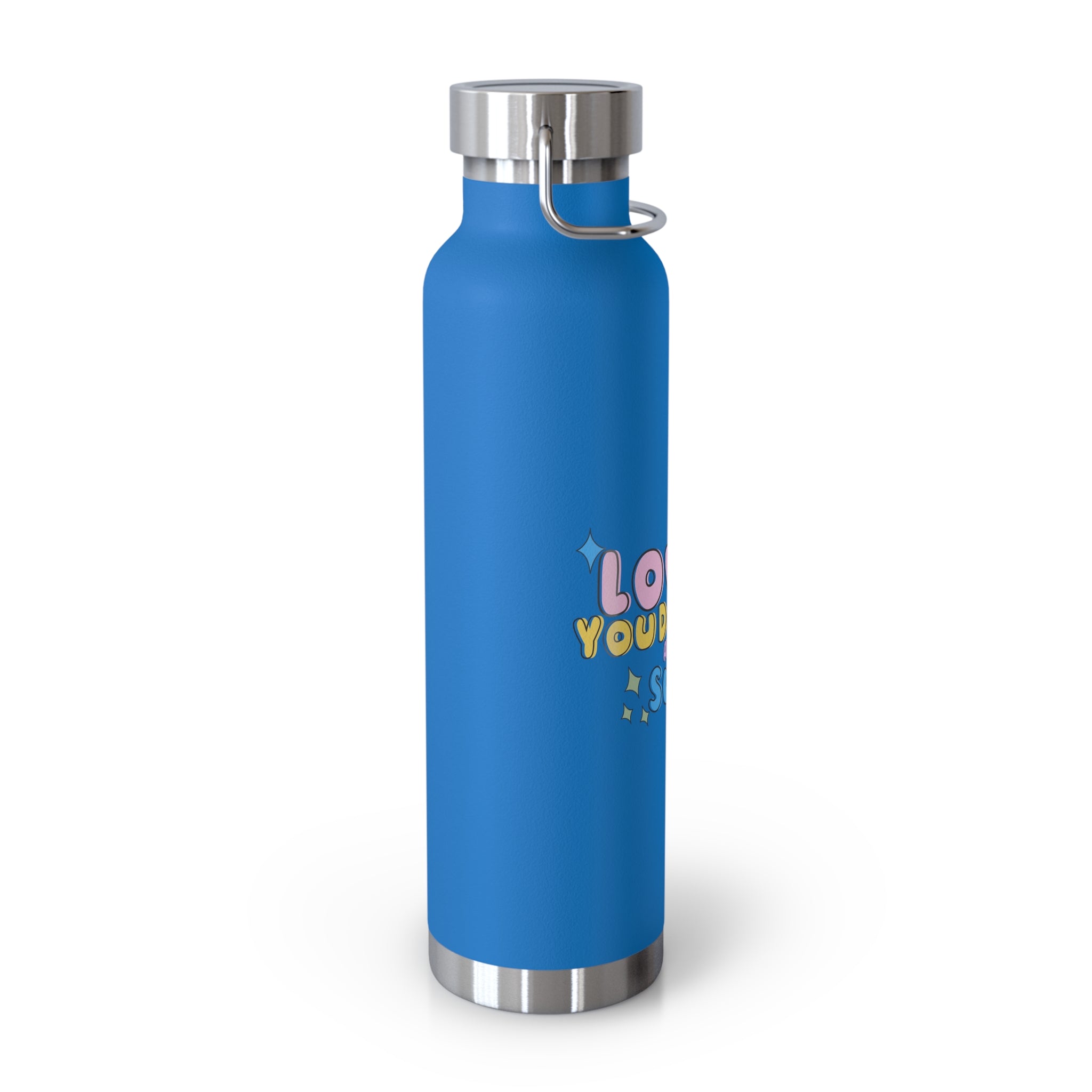 "Love What You Do and You'll Succeed " Copper Water Bottle, Inspirational Quote, Gift Tumbler, 22oz, Motivational Drinkware, Stainless Steel Thermos