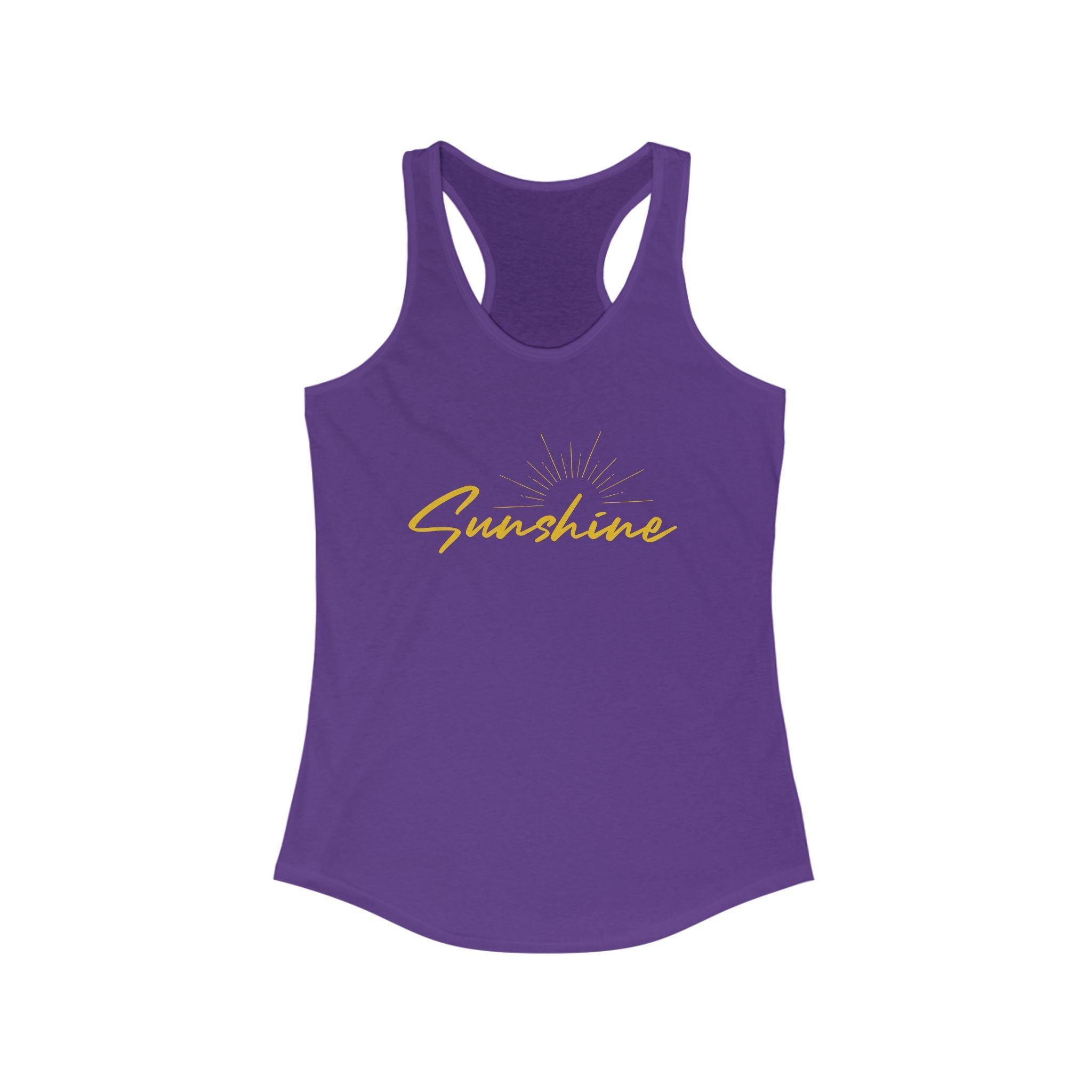 Workout Tank Tops for Women - Gym Exercise Athletic - Yoga Tops Racerback Sports Shirts - Sunshine - Shirt Print