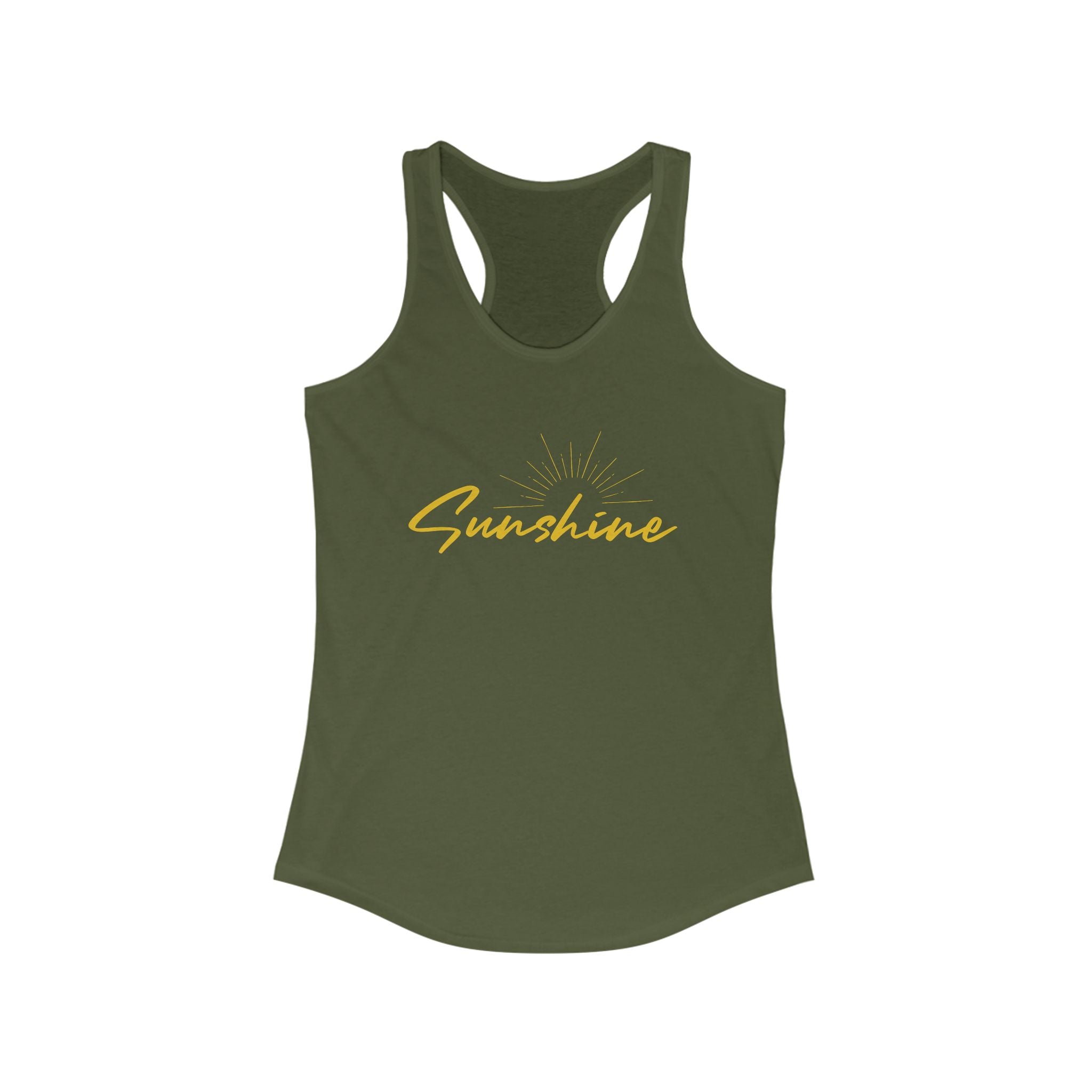 Workout Tank Tops for Women - Gym Exercise Athletic - Yoga Tops Racerback Sports Shirts - Sunshine - Shirt Print